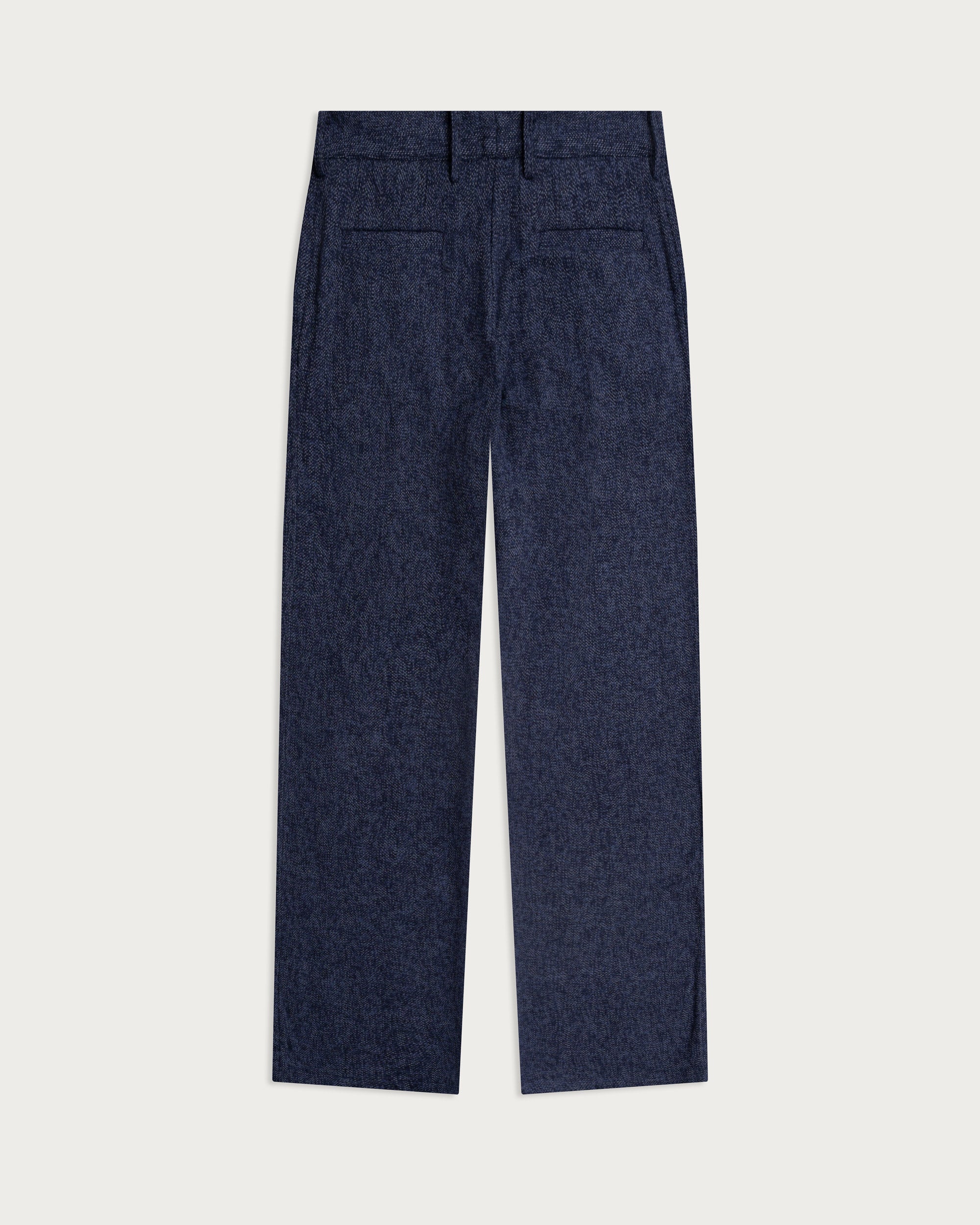 Iki Pleated Trouser Blue Herringbone-4
