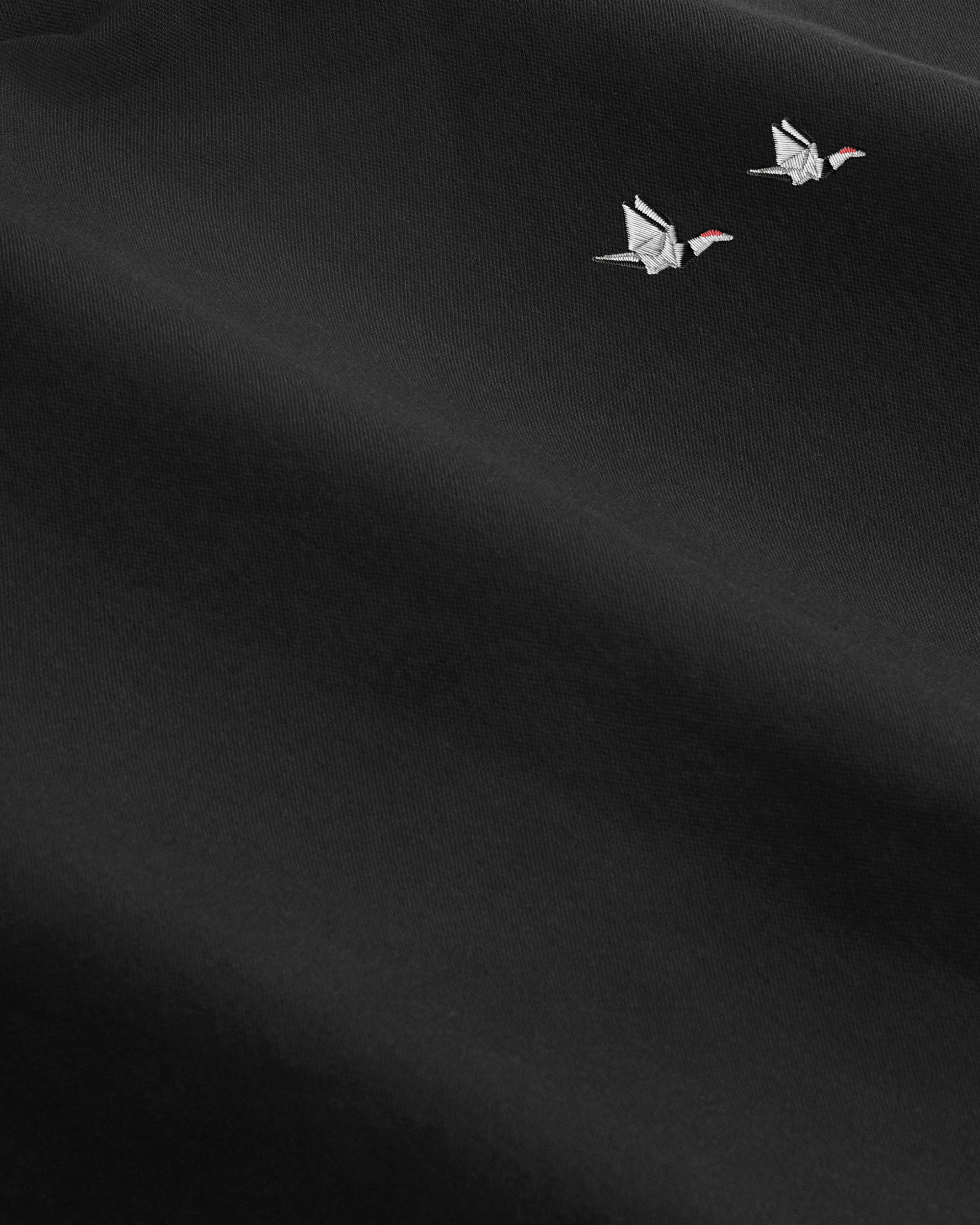 Iki Pique T-Shirt Black Cranes-3