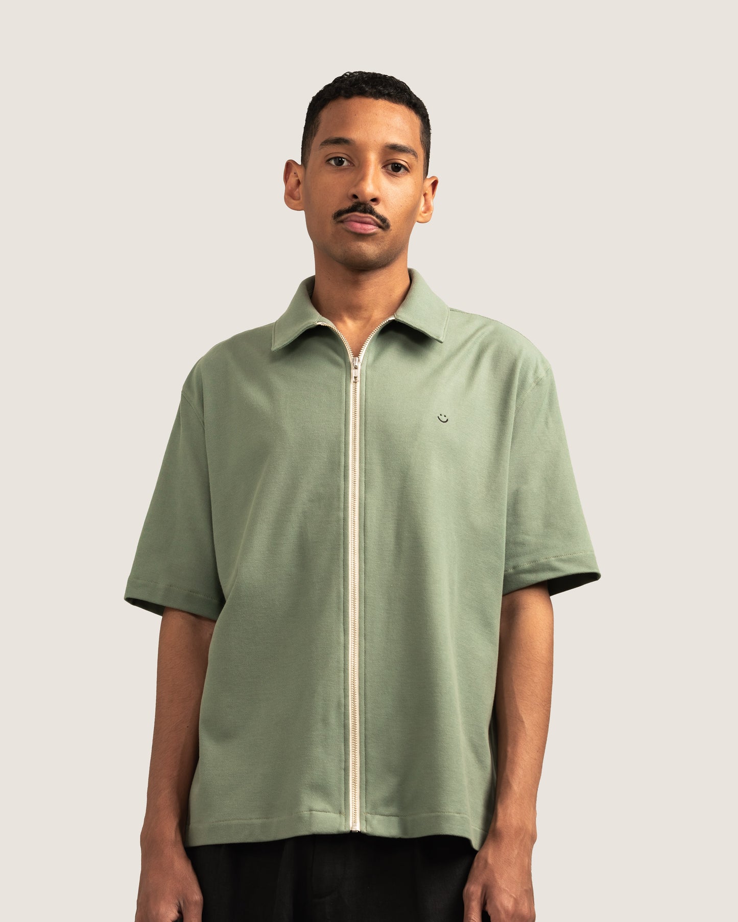 SS Pique Zip Shirt Palm