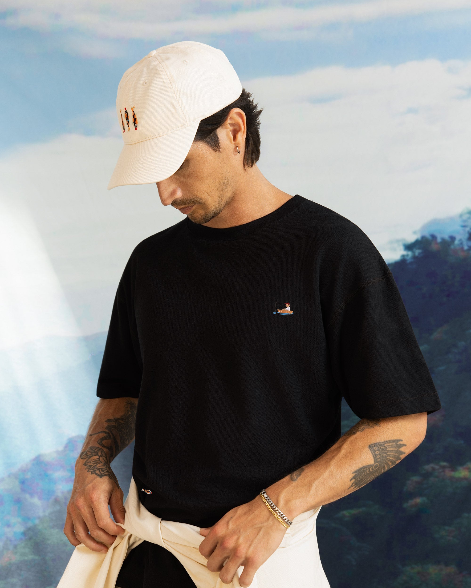 Iki Pique T-Shirt Black Fisherman