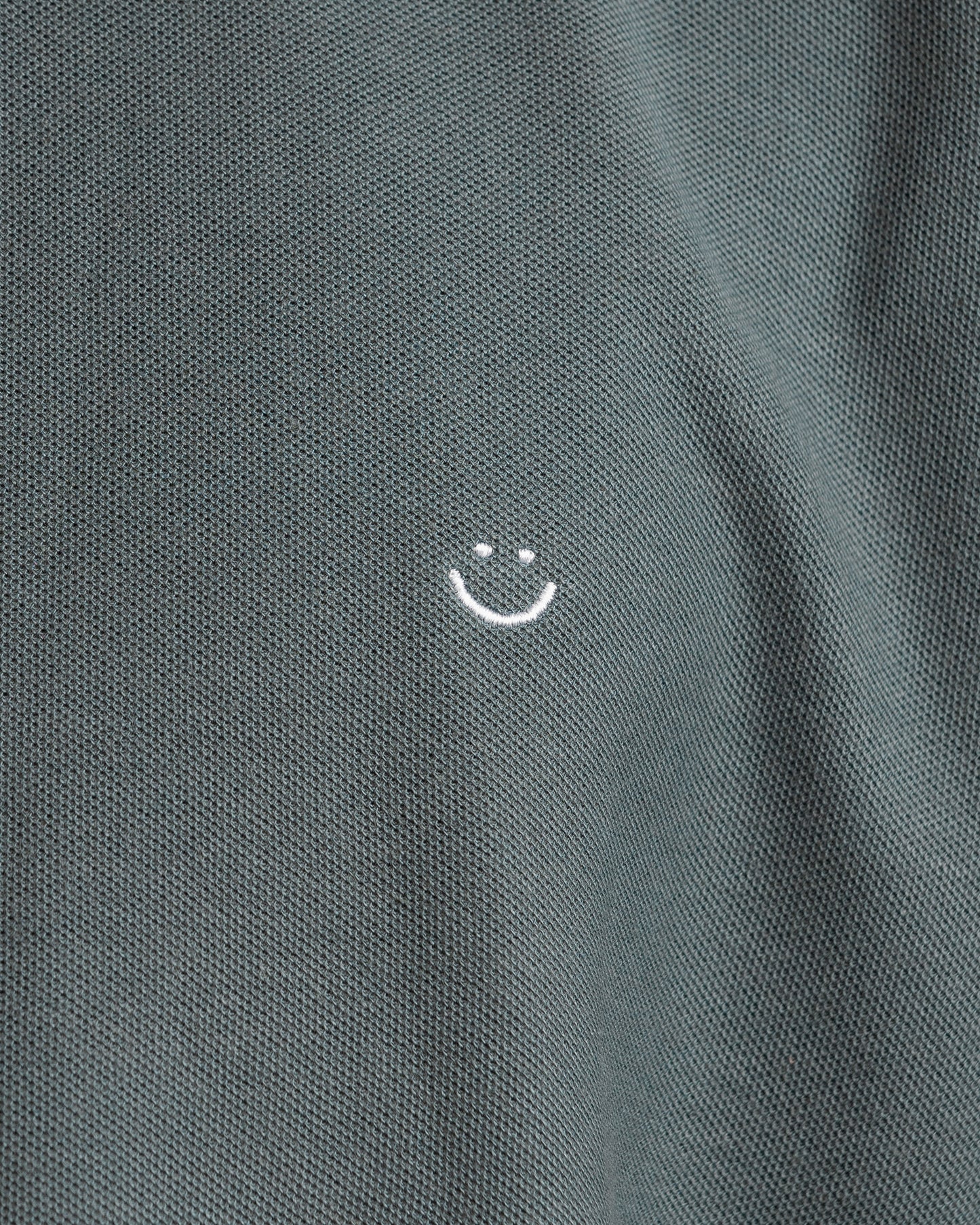 Pique T-Shirt Charcoal Blue Smiley