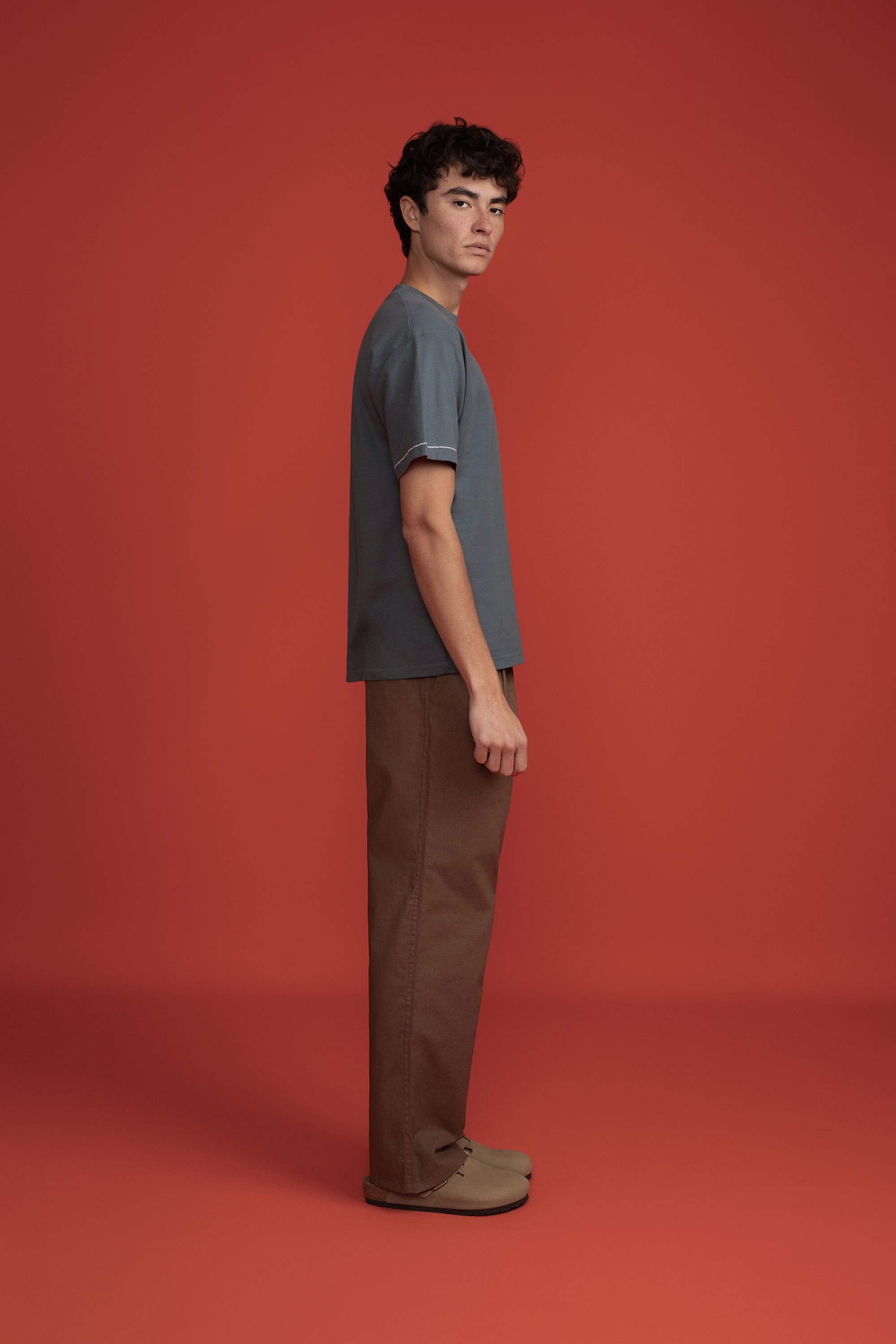 Pique T-Shirt Charcoal Blue Smiley-3