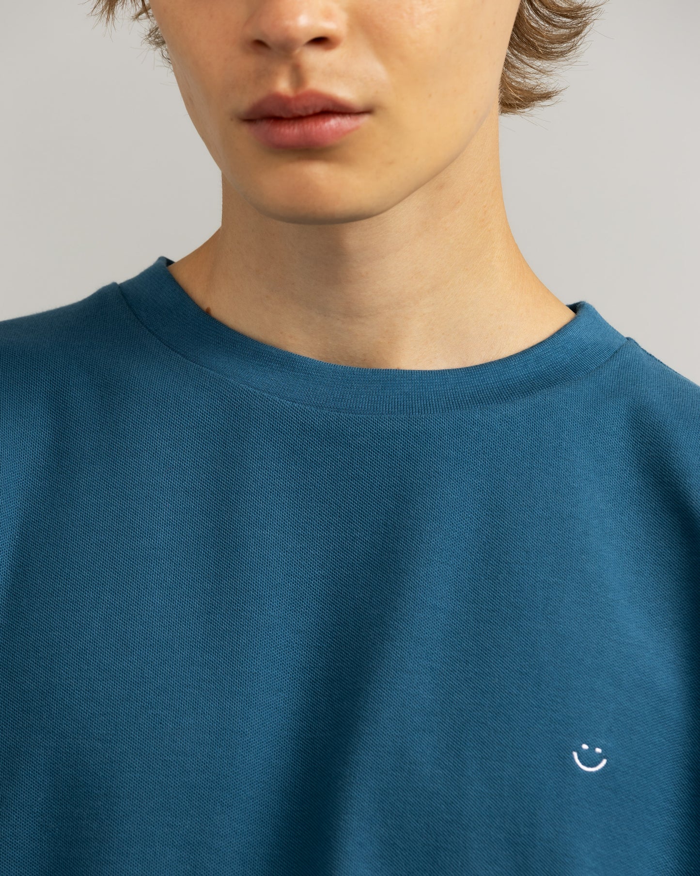 Pique T-Shirt Cobalt Smiley