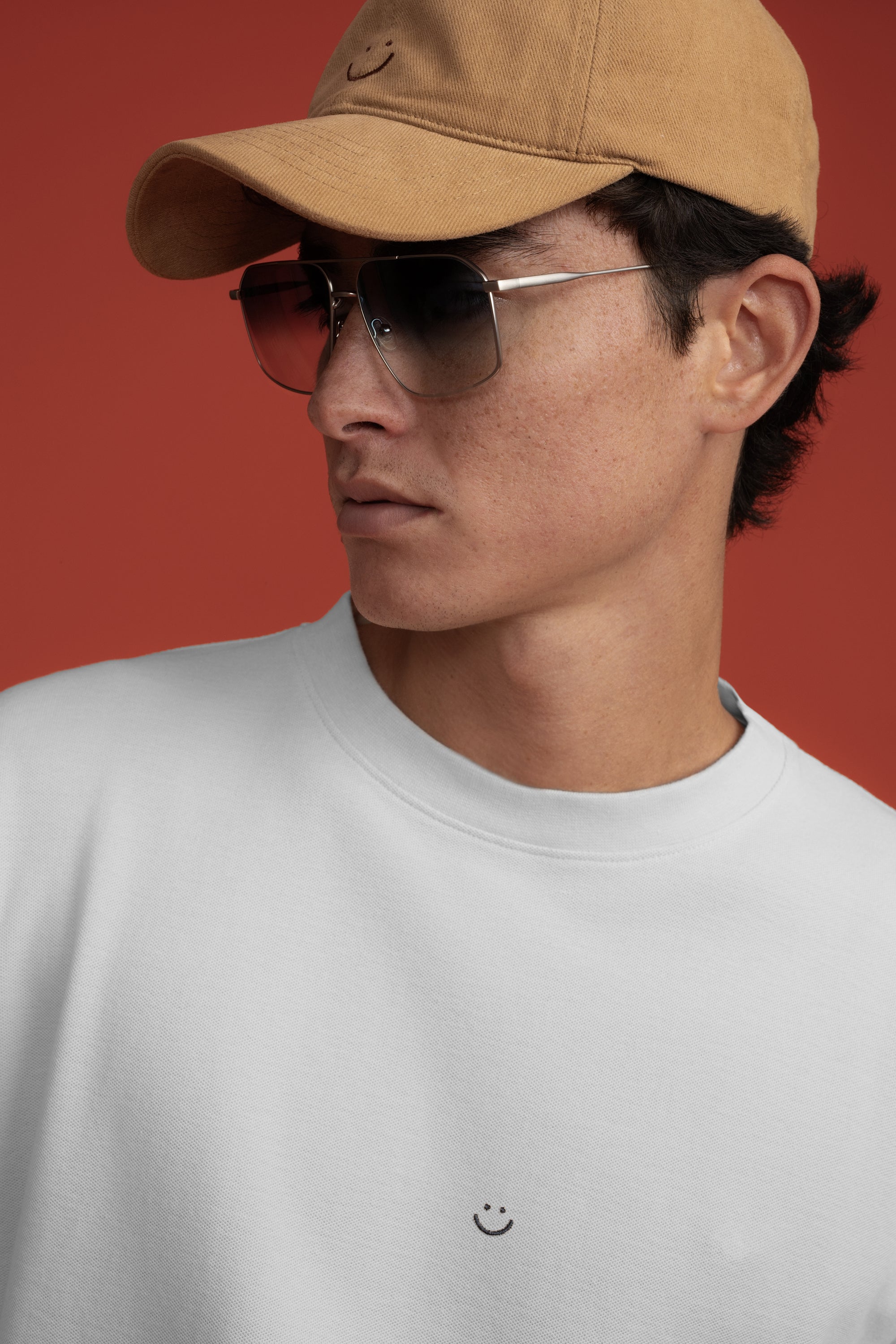 Pique T-Shirt Light Grey Smiley-3