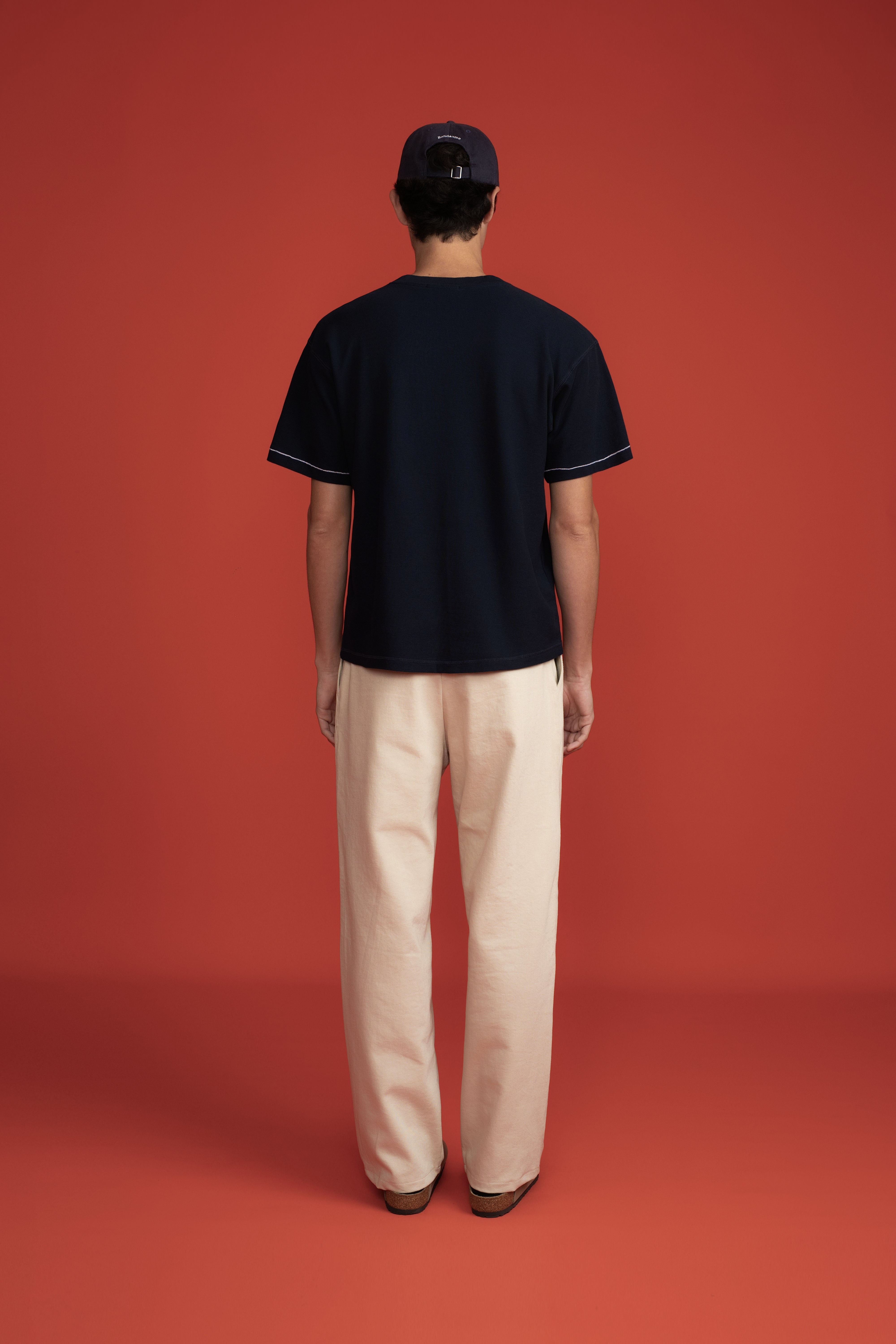 Pique T-Shirt Navy Triple Stitch Smiley-3