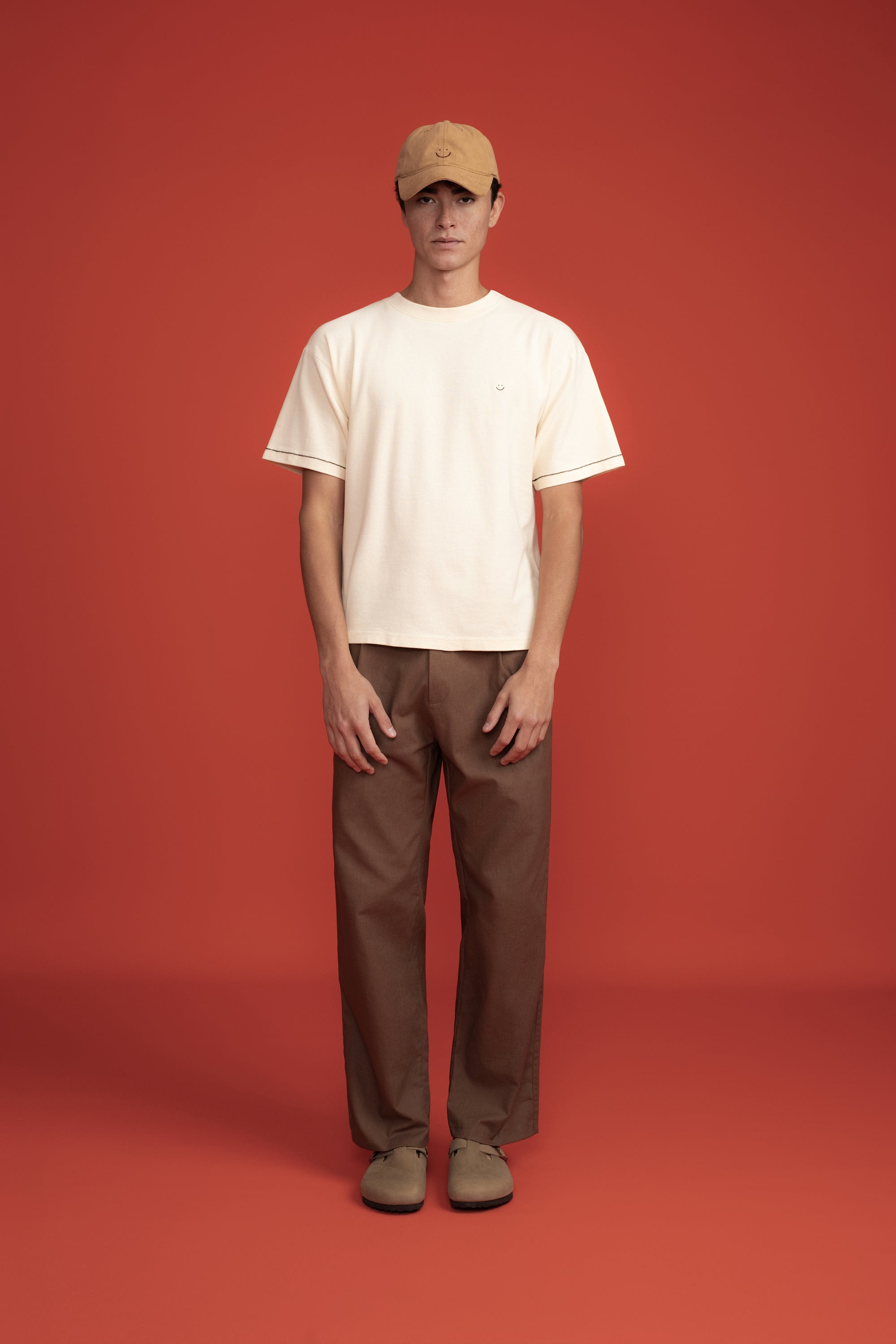 Pique T-Shirt Sandstone Smiley