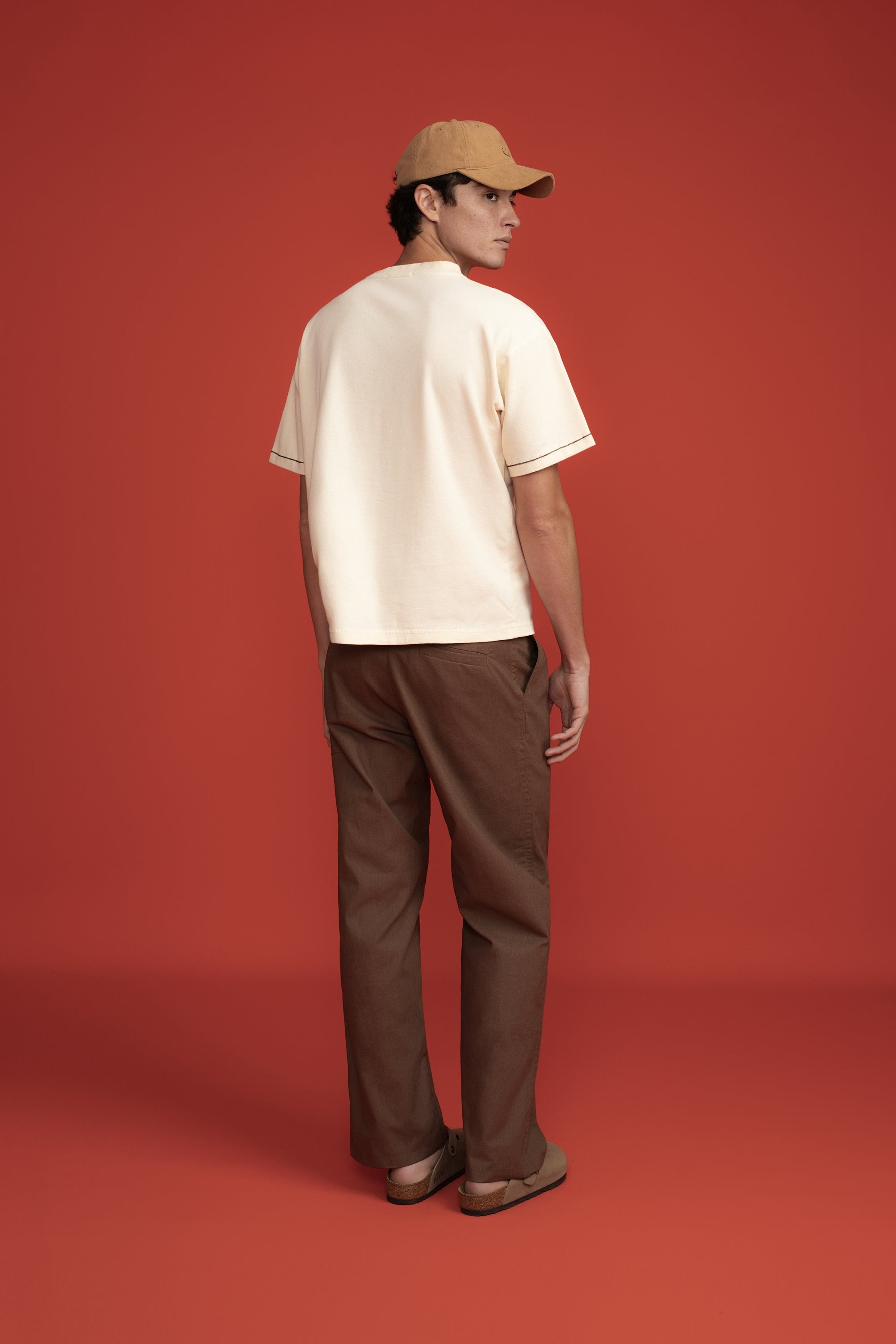 Pique T-Shirt Sandstone Triple Stitch Smiley-5