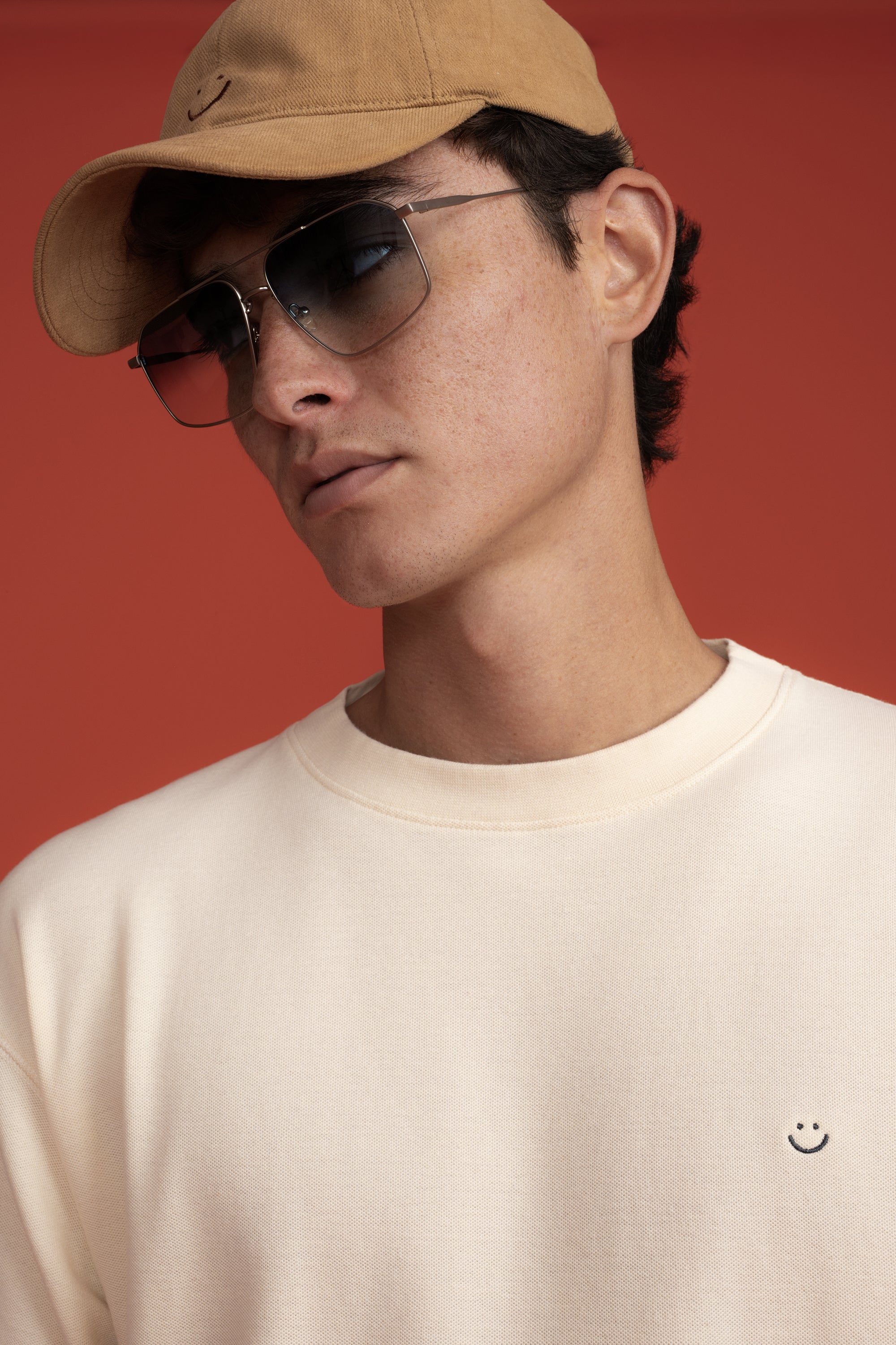 Pique T-Shirt Sandstone Smiley-5