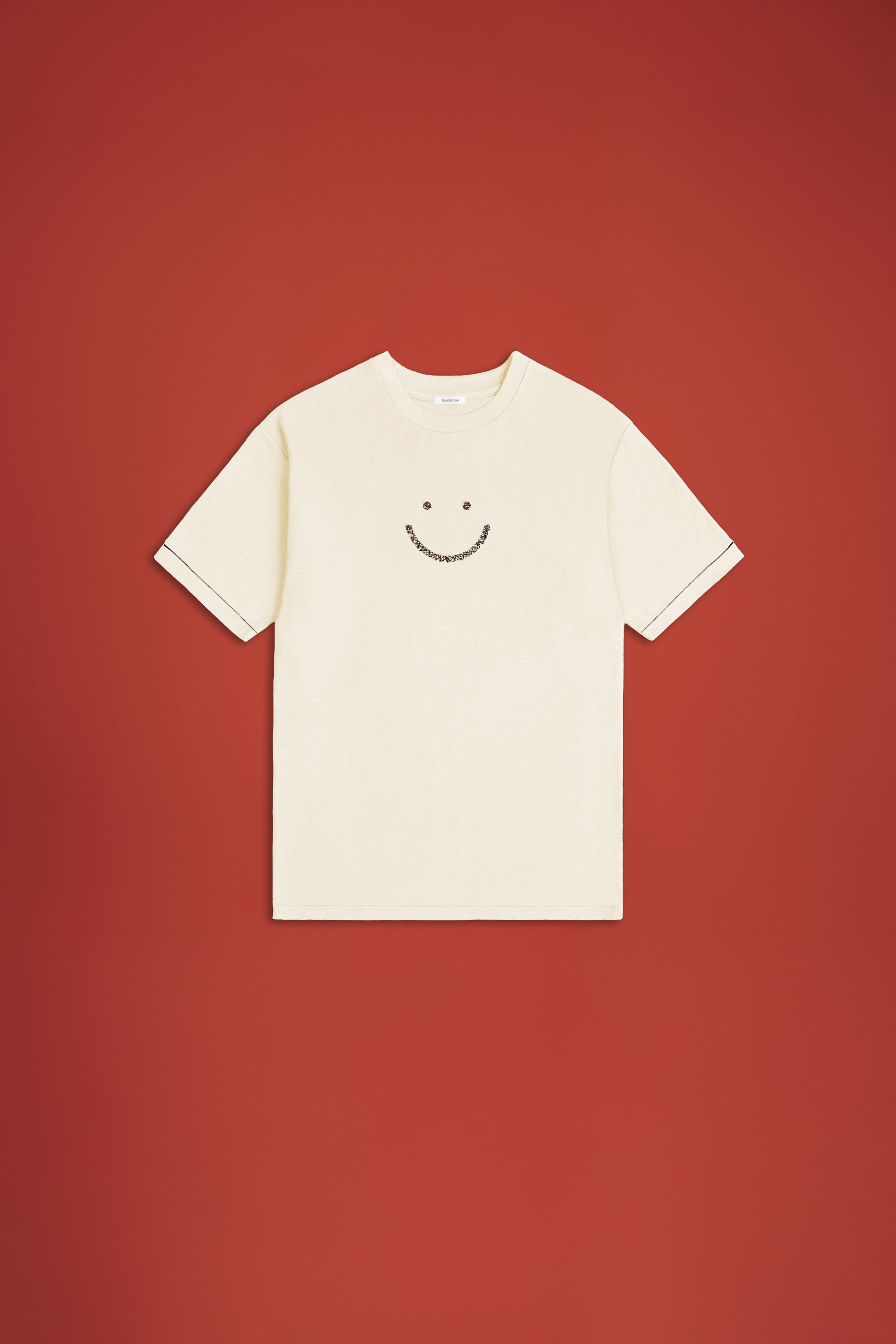 Pique T-Shirt Sandstone Triple Stitch Smiley-3
