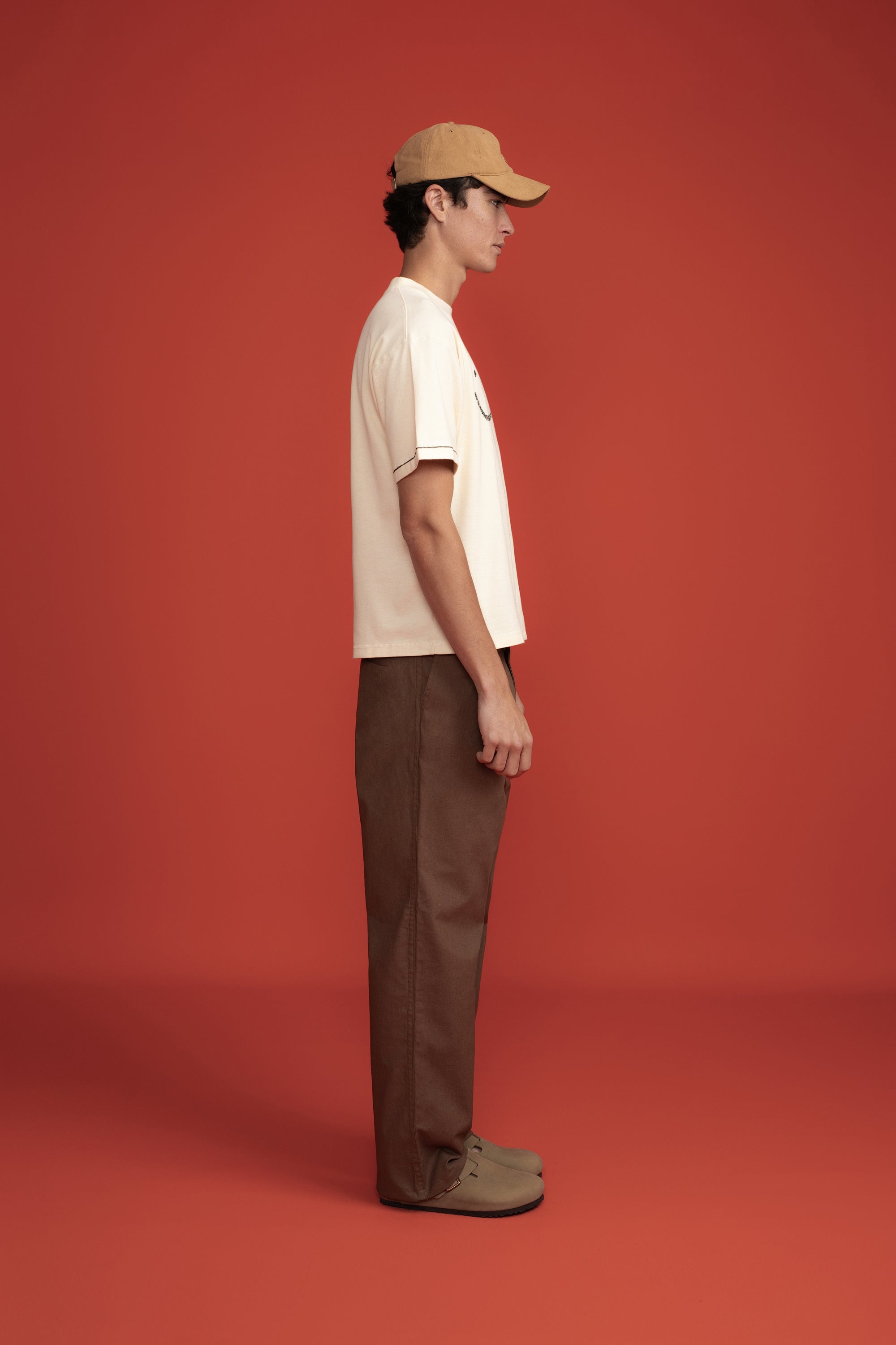 Pique T-Shirt Sandstone Triple Stitch Smiley-4