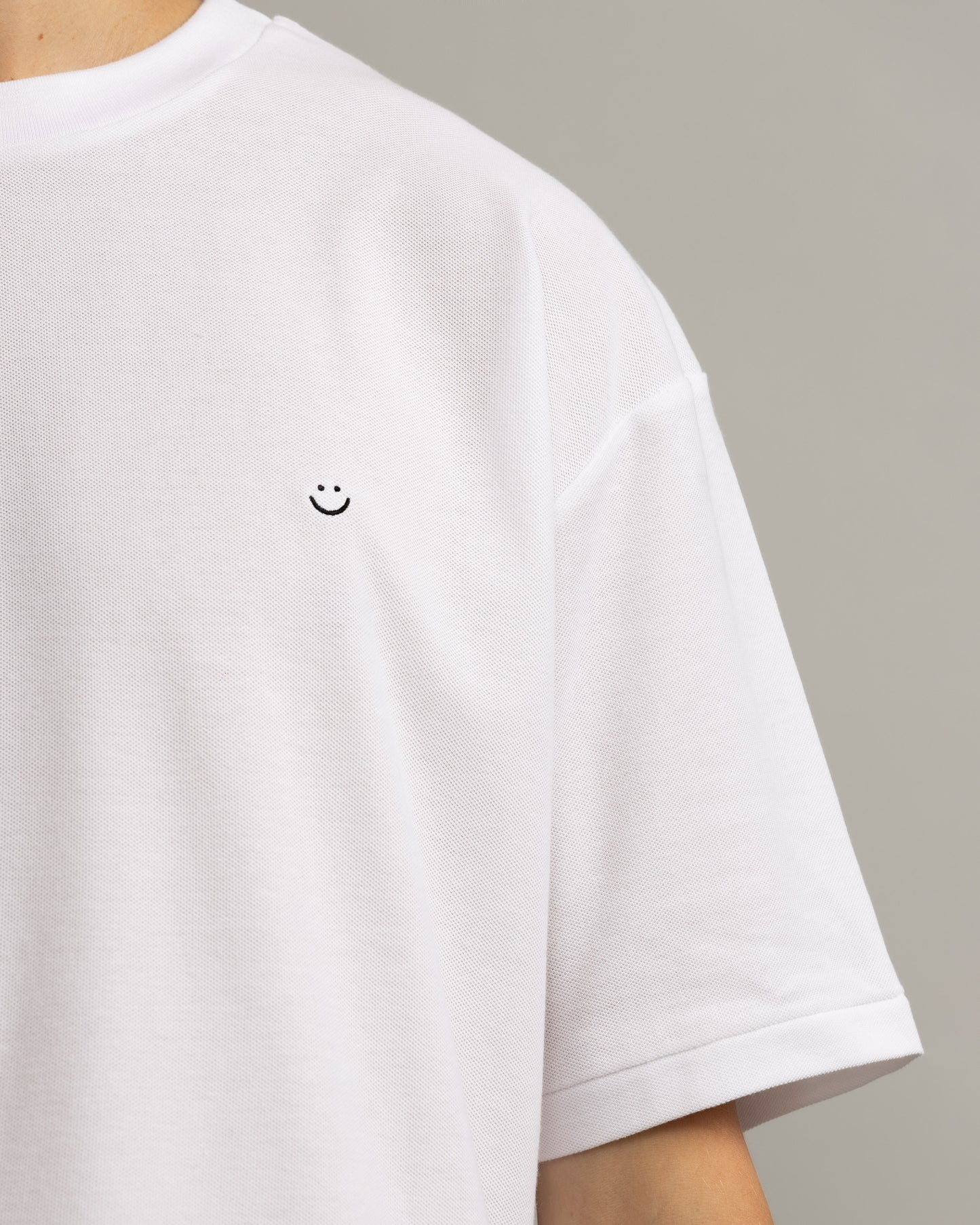 Pique T-Shirt White Smiley