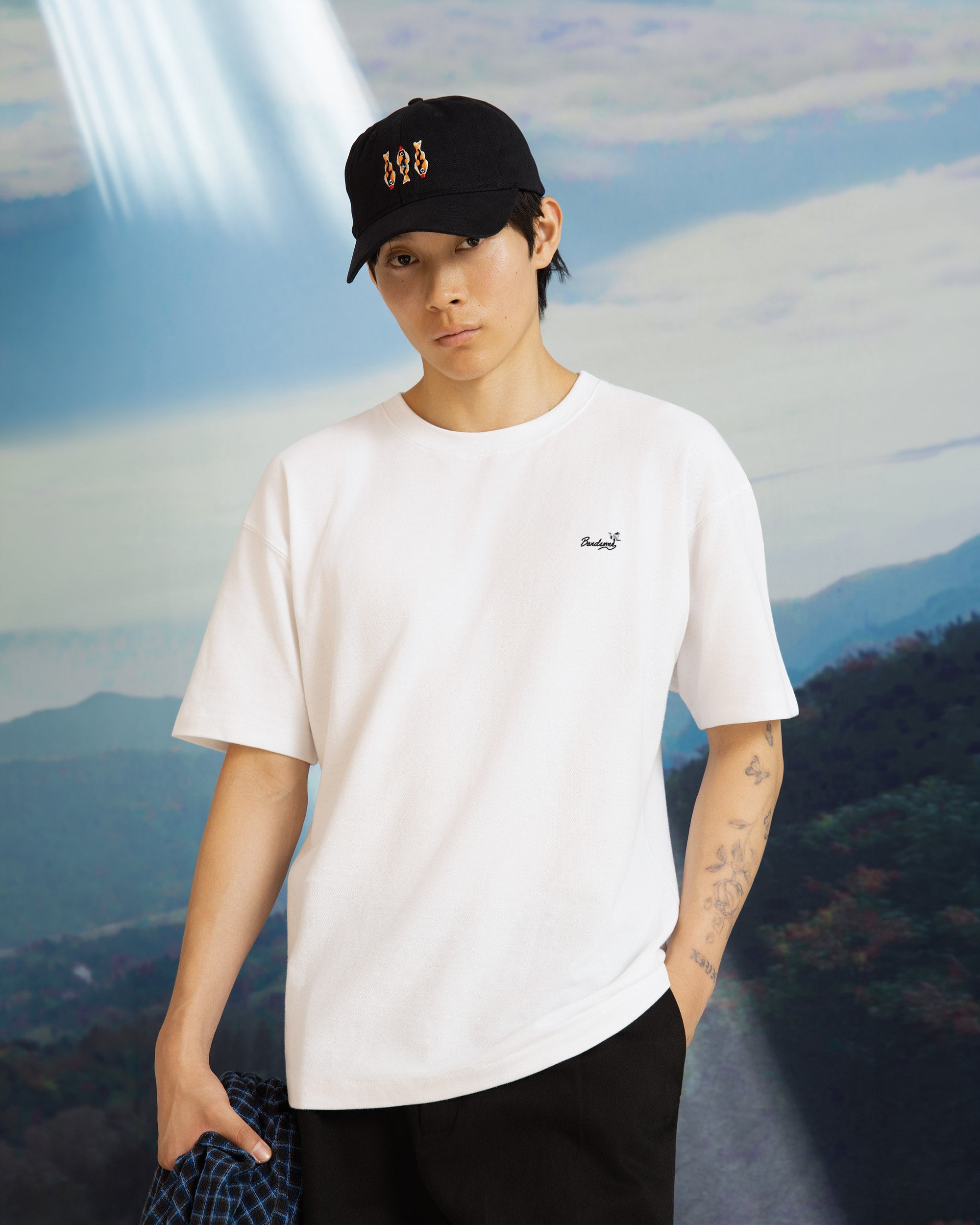 Iki Pique T-Shirt White Cranes-3