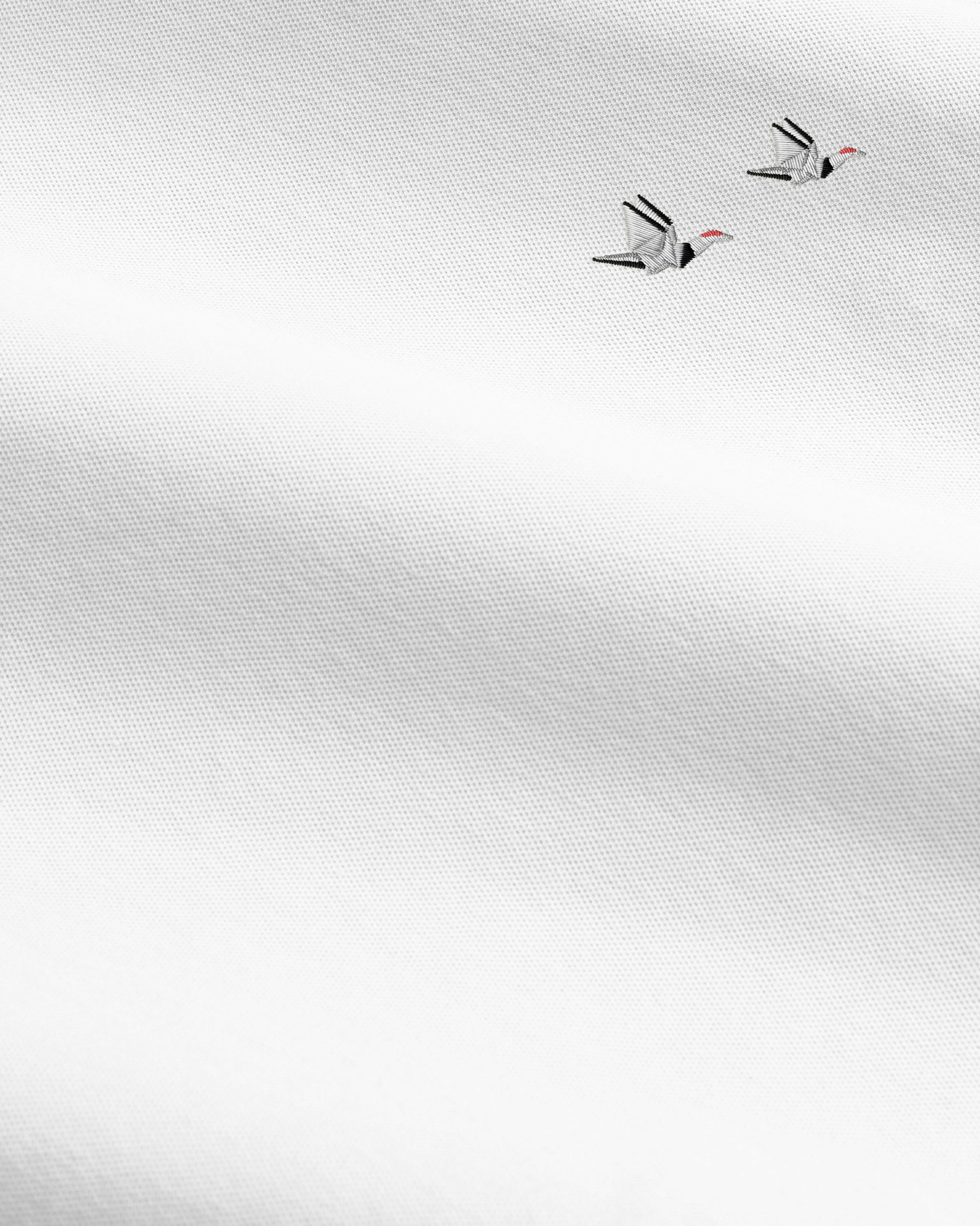 Iki Pique T-Shirt White Cranes-7