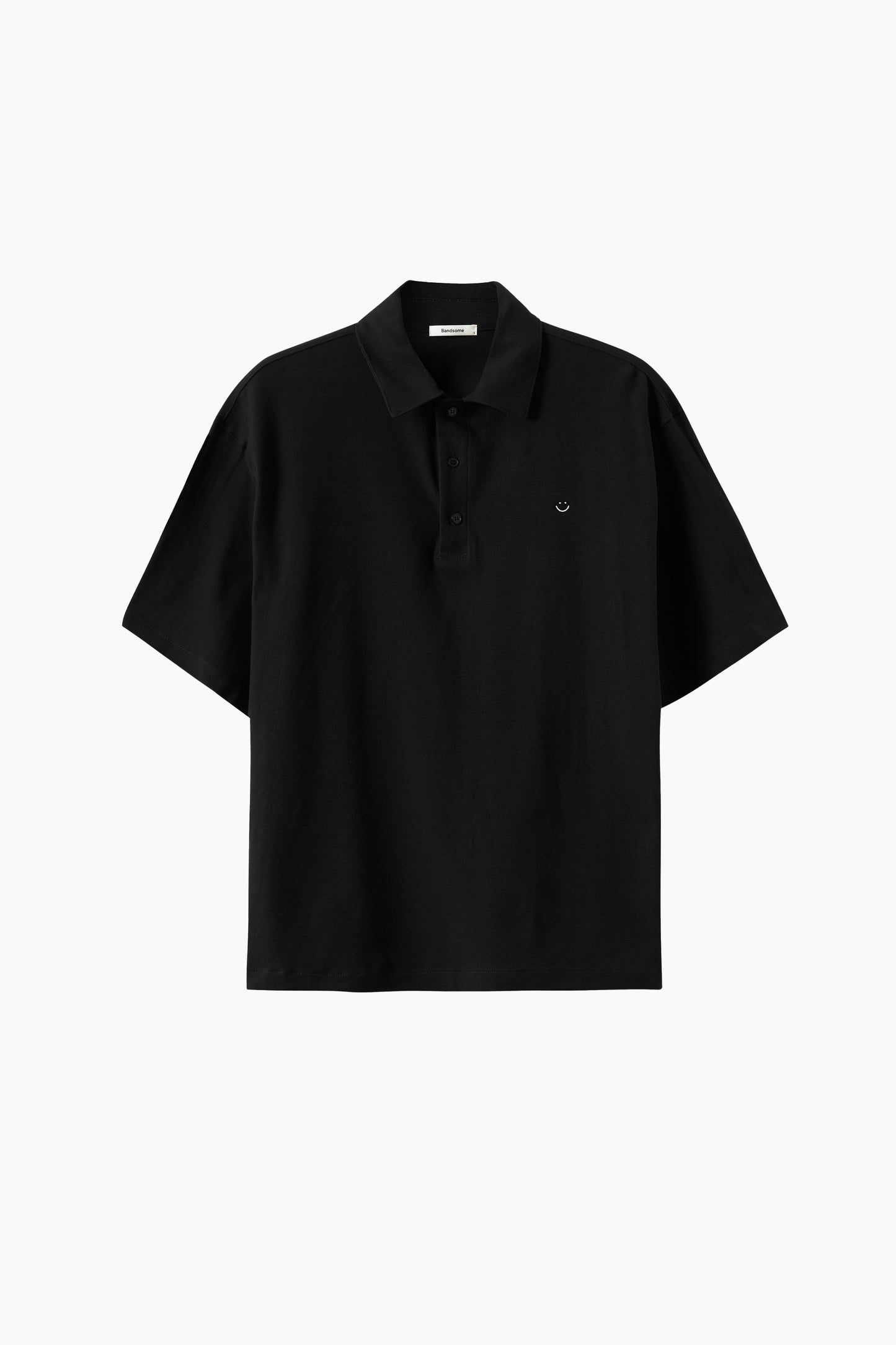 Pique Polo Shirt Black Smiley – Bandsome