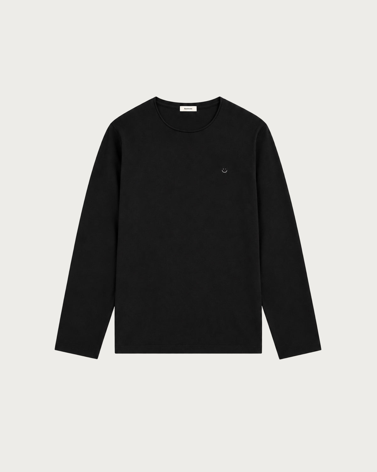 long sleeve jersey t-shirt black smiley-1