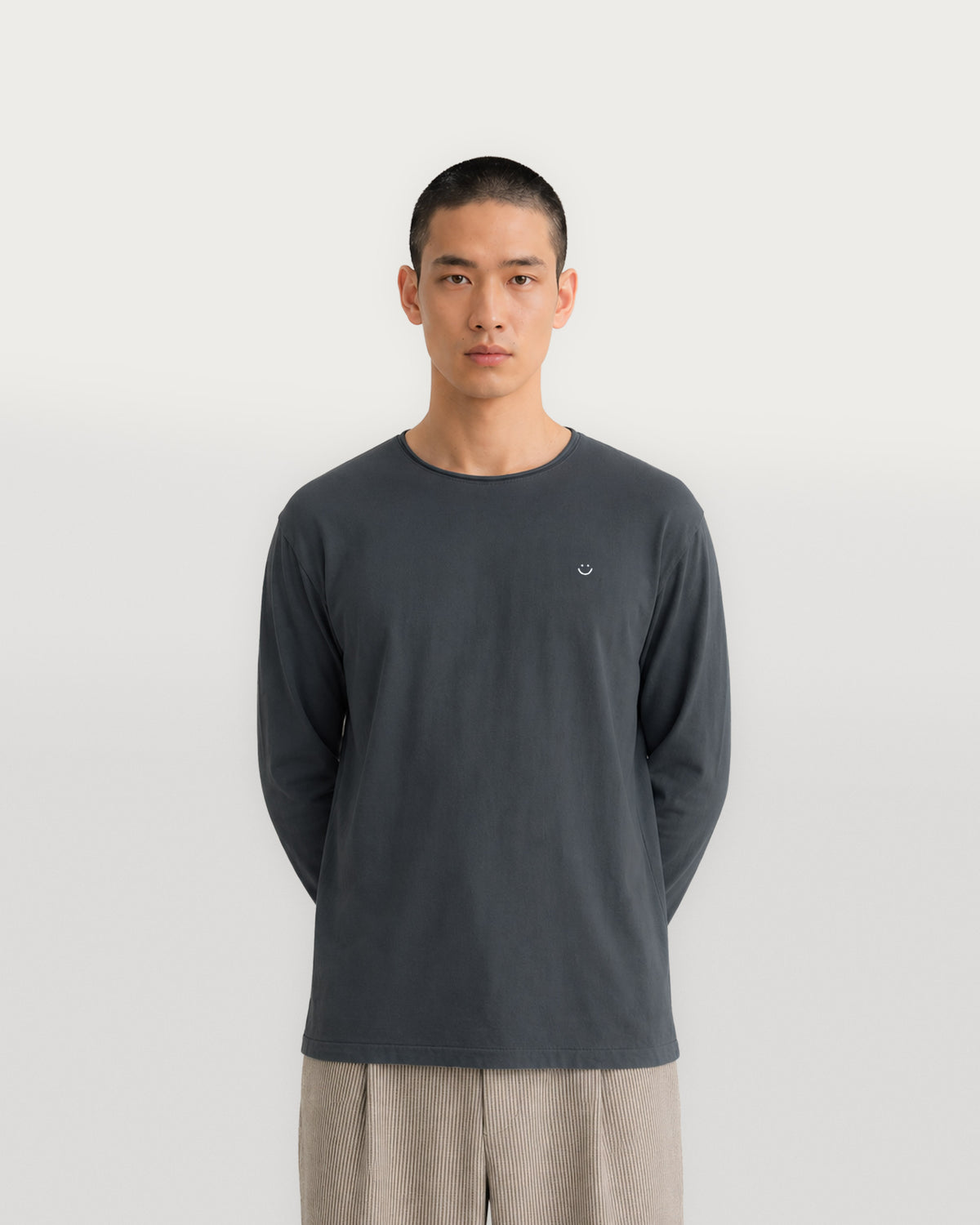 long sleeve jersey t-shirt charcoal smiley-2