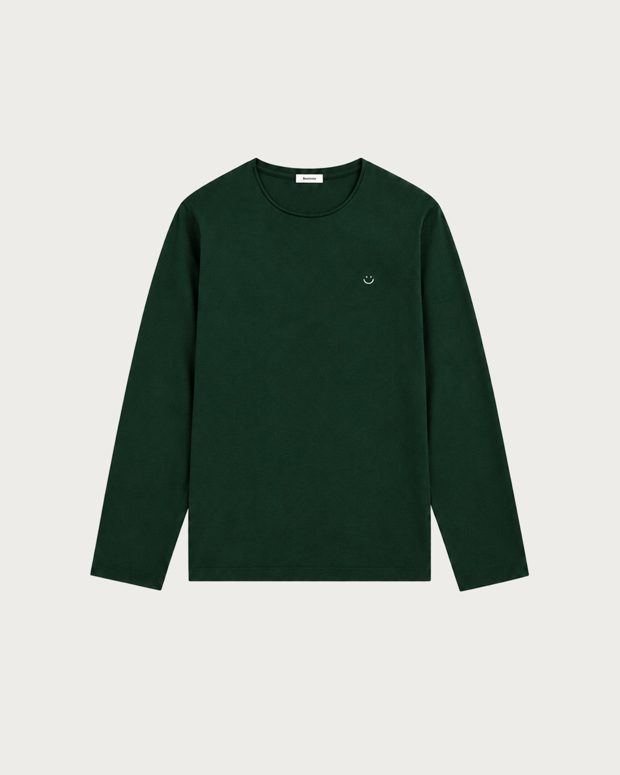 long sleeve jersey t-shirt forest green smiley-1