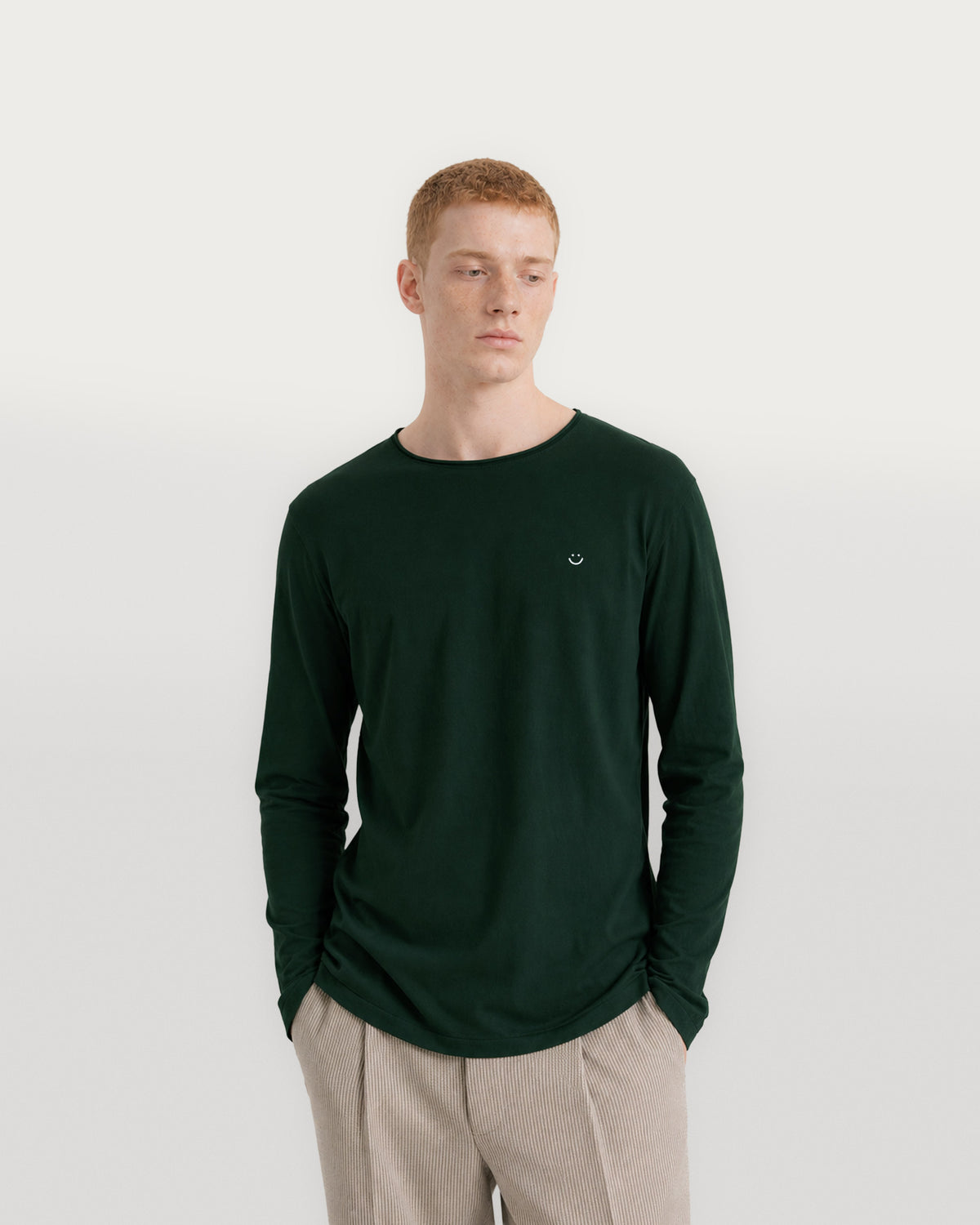long sleeve jersey t-shirt forest green smiley-2