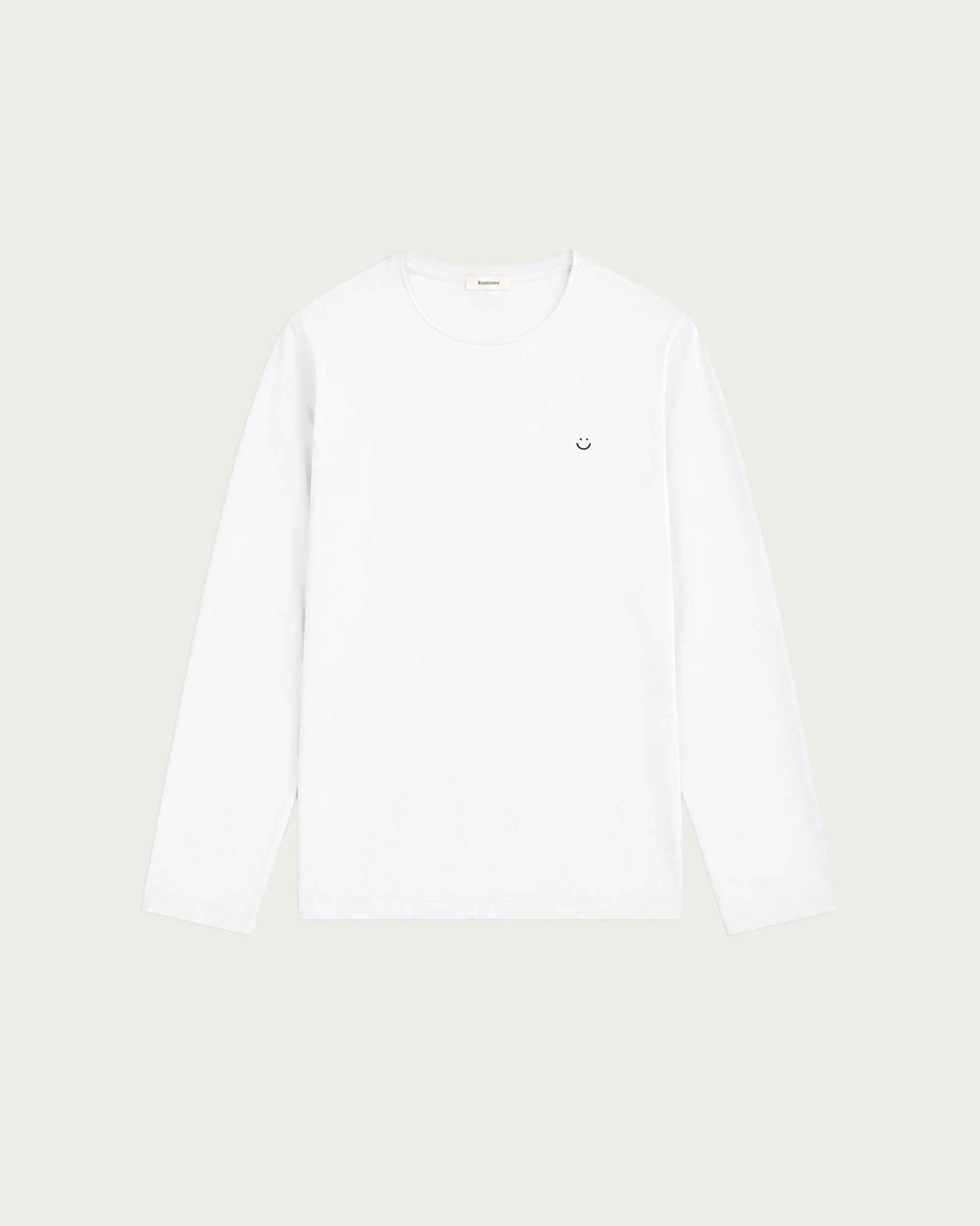 long sleeve jersey t-shirt white smiley-1