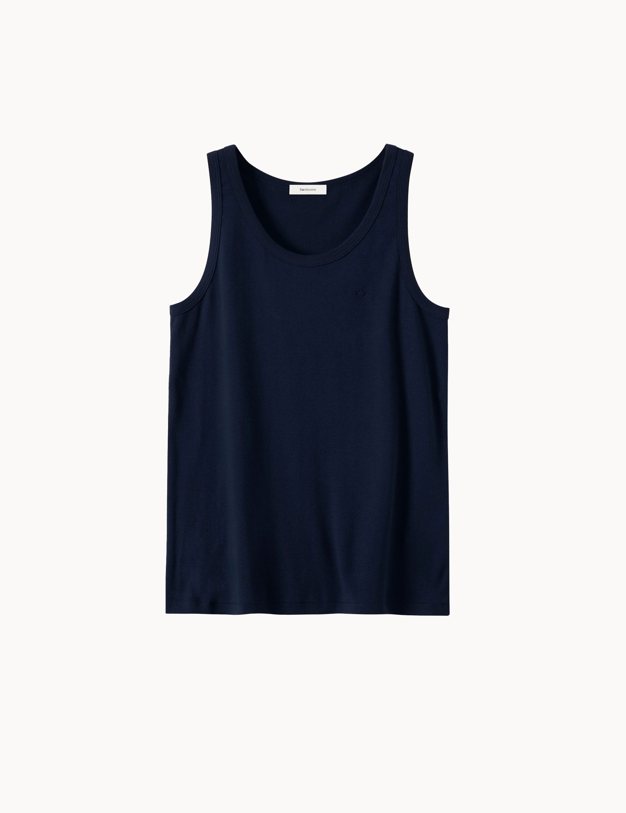 Bandsome ribbed singlet in navy - Australian made top