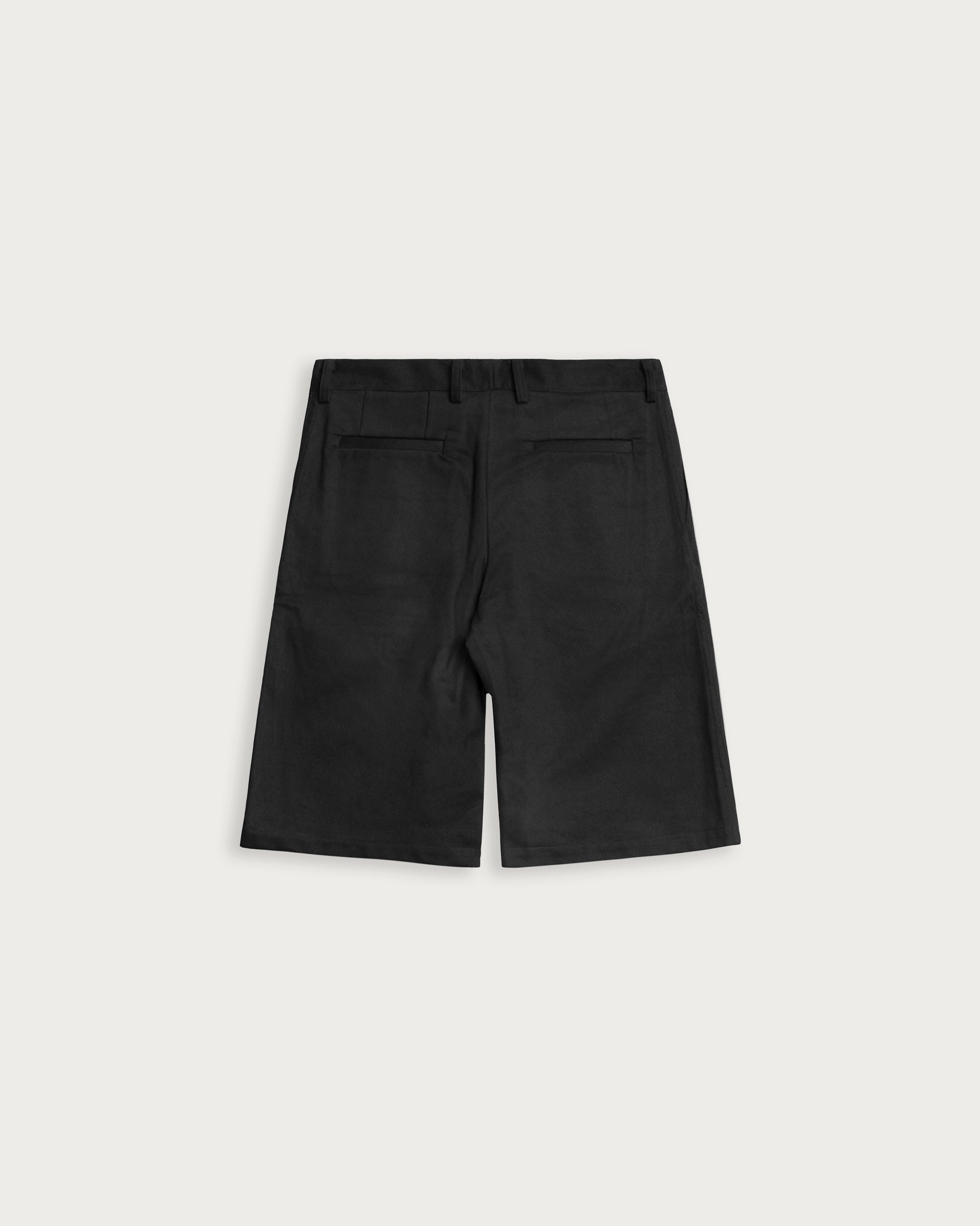 wide leg pleated shorts black-3