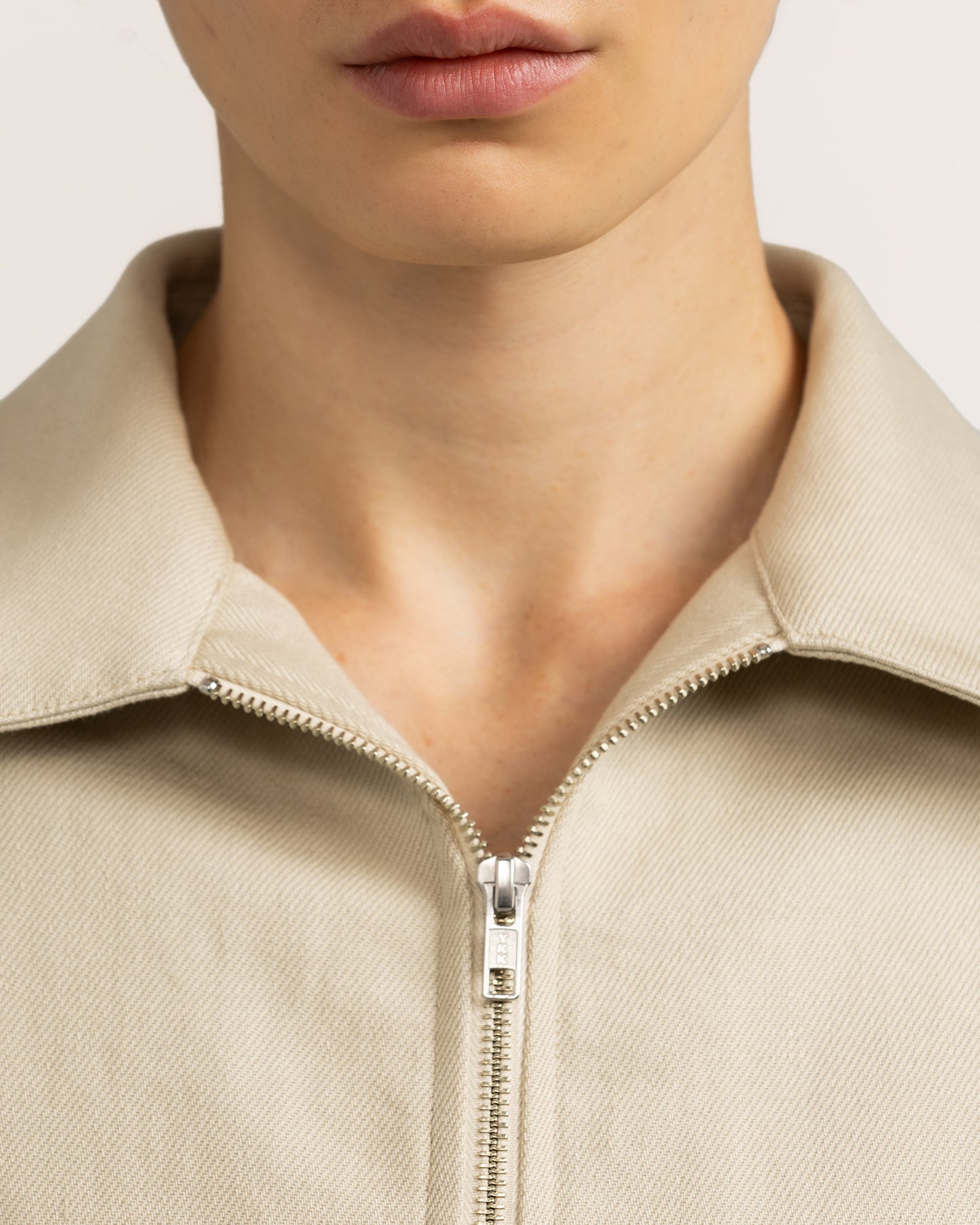 SS Drill Zip Shirt Oatmeal