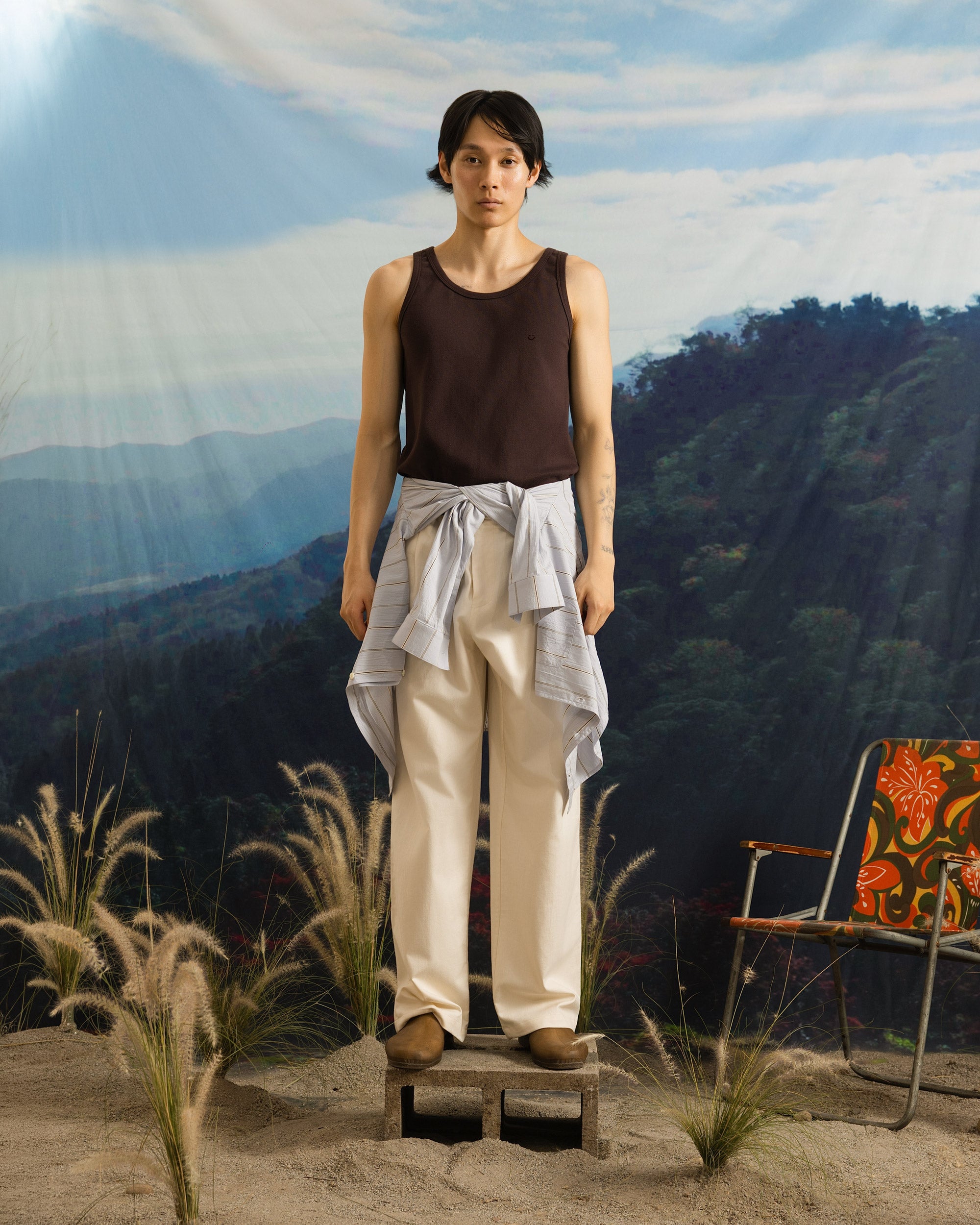 ribbed singlet chocolate-3