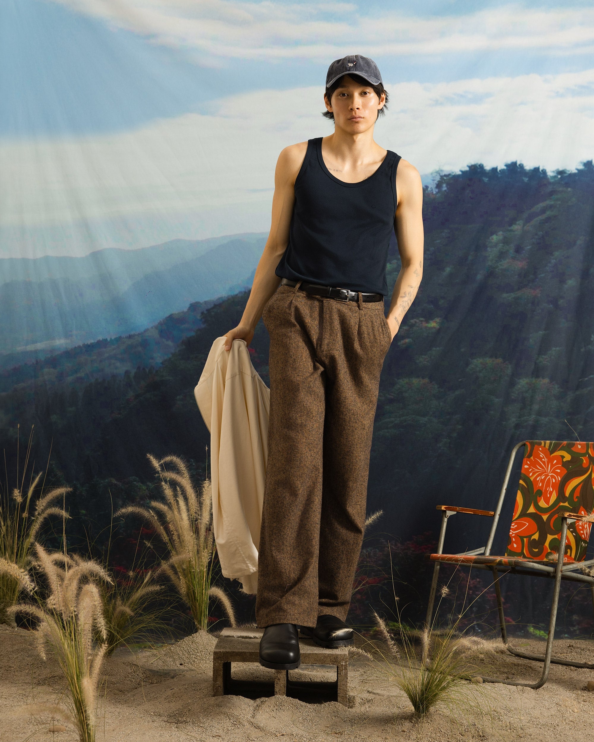 ribbed singlet navy-3