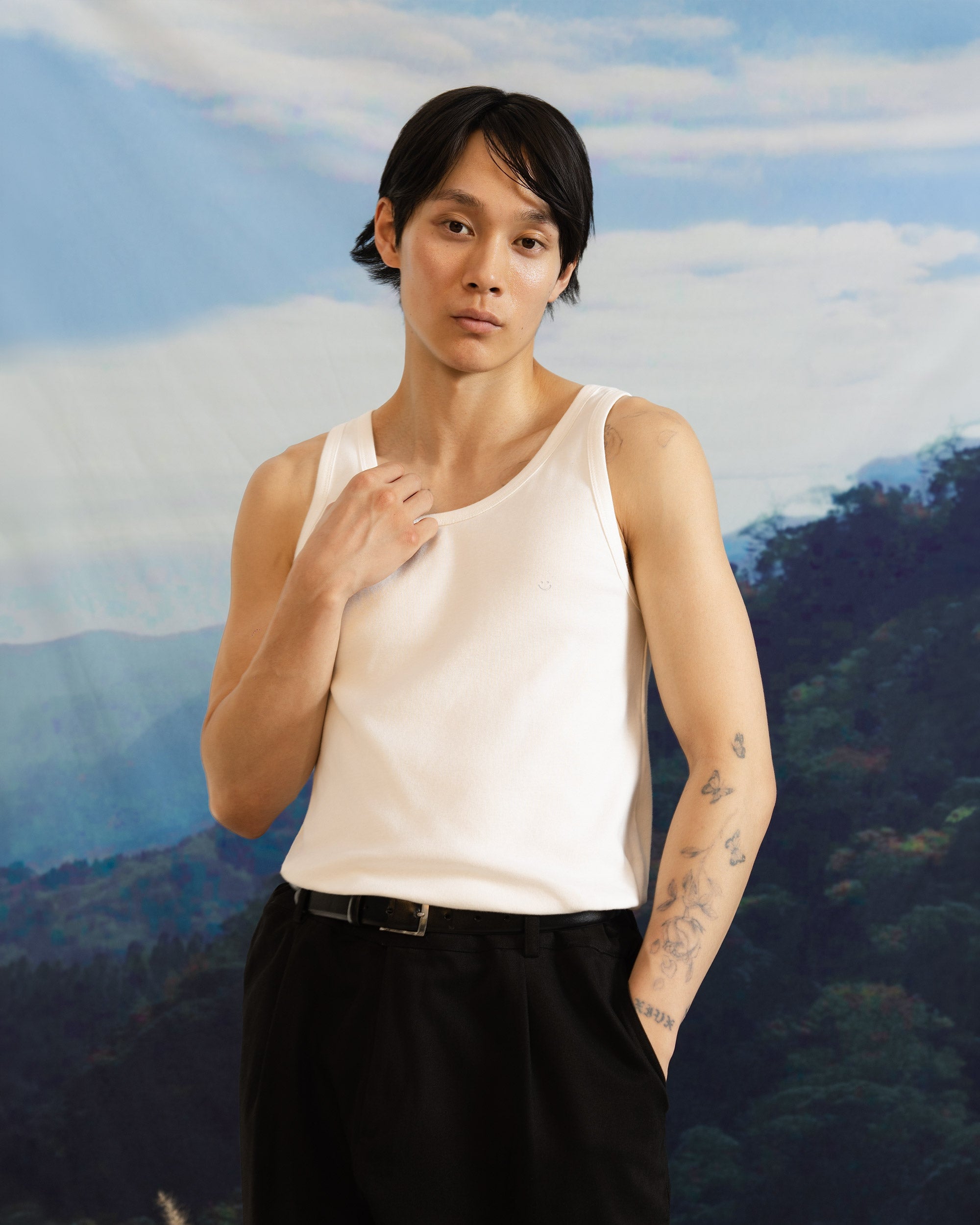 ribbed singlet white