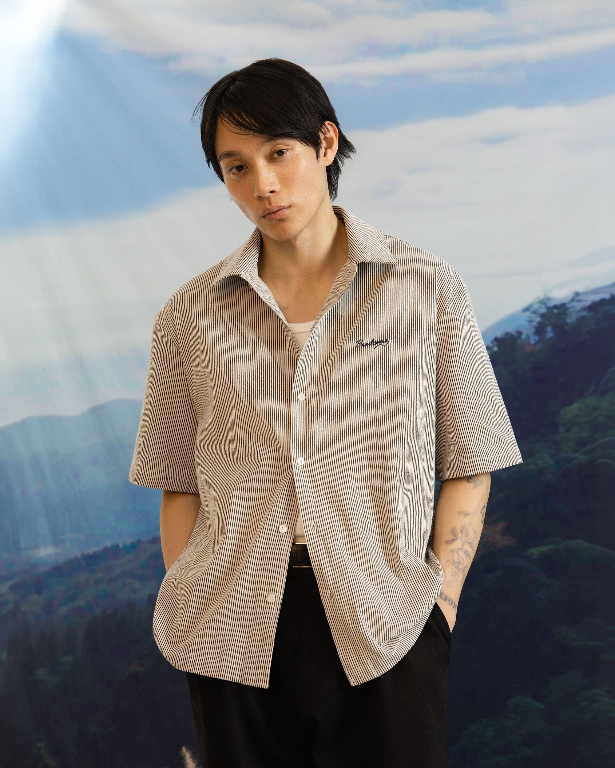 Iki SS Shirt Natural Stripe