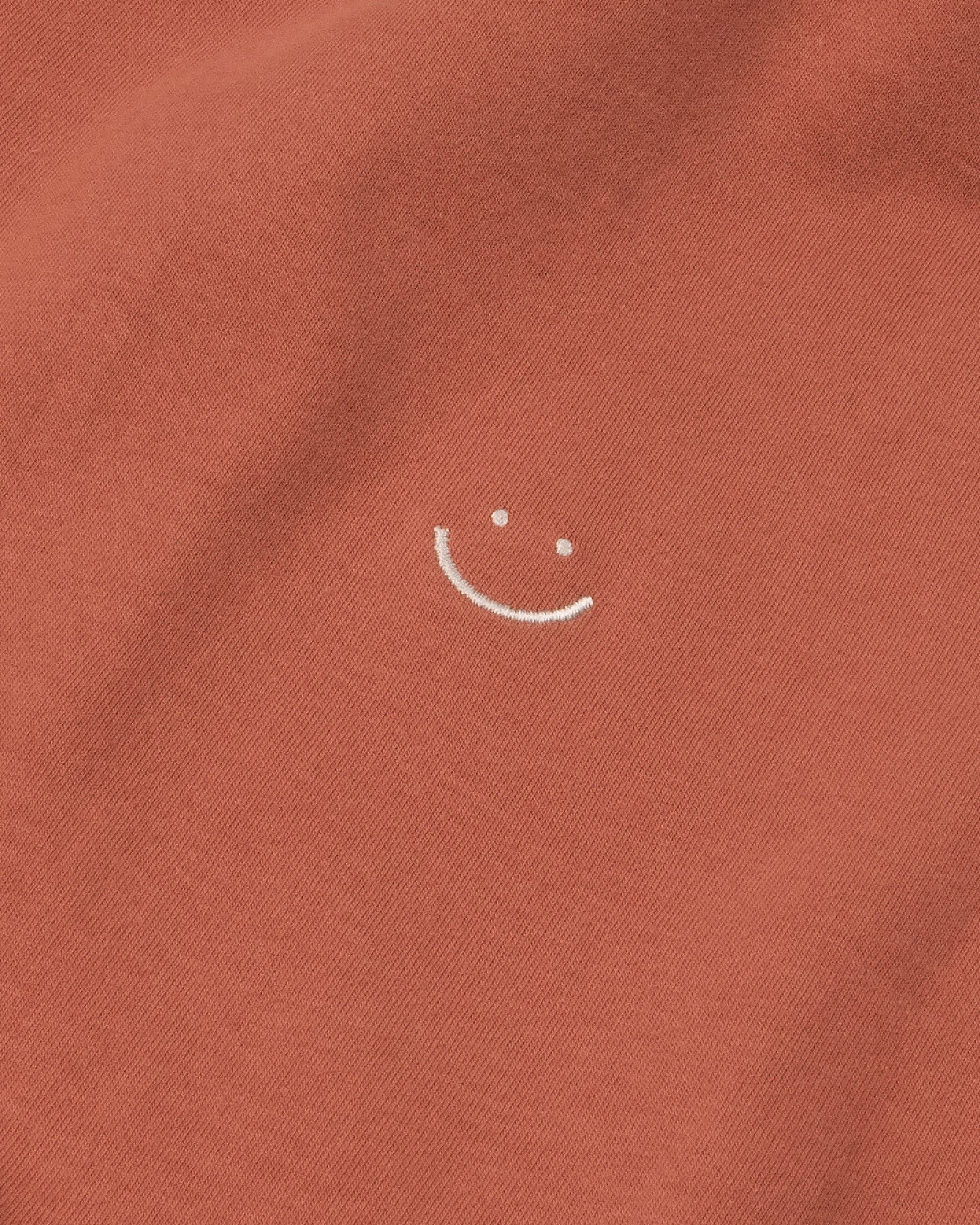 Bandsome original raw t-shirt in terra smiley - Australian made organic cotton top