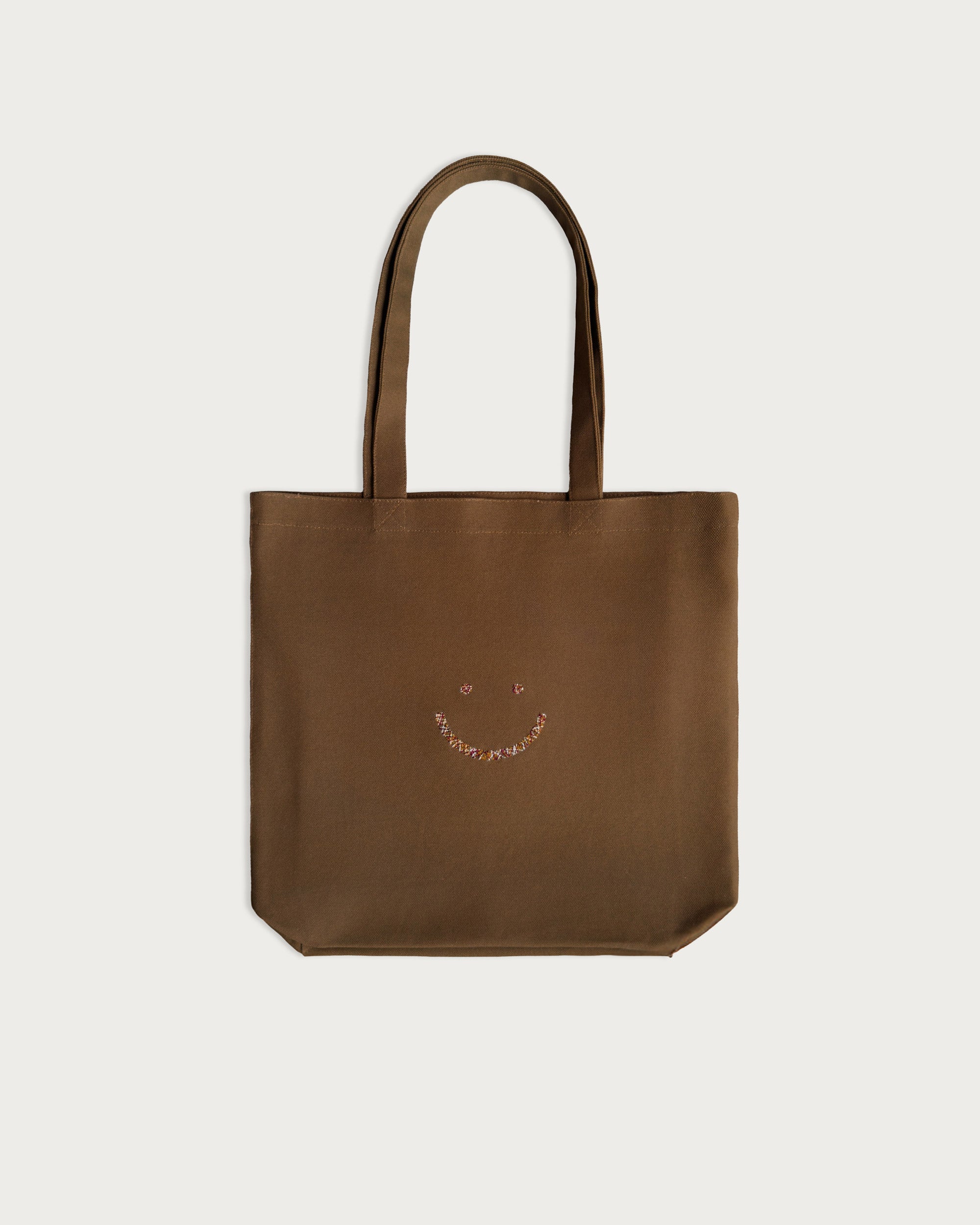 Tote Bag Triple Stitch Smiley Umber Canvas