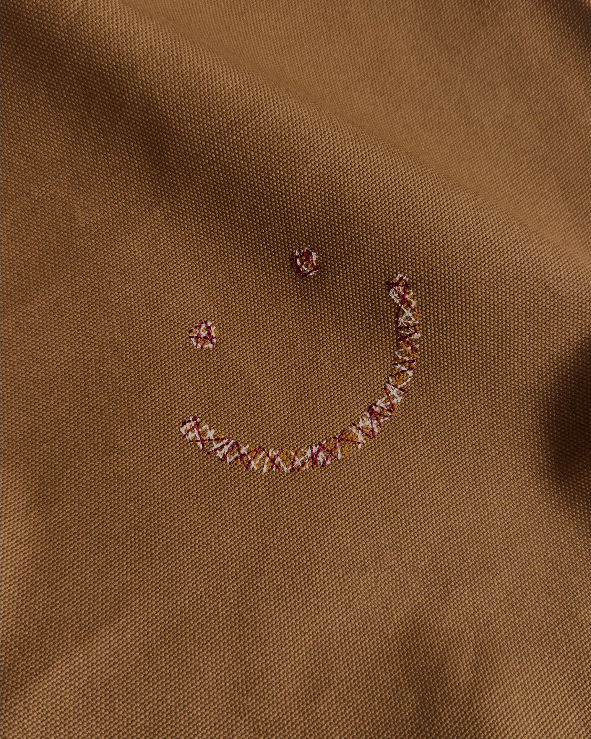 Tote Bag Triple Stitch Smiley Umber Canvas-3