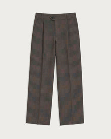 Fairway Pleated Trouser Brown Check