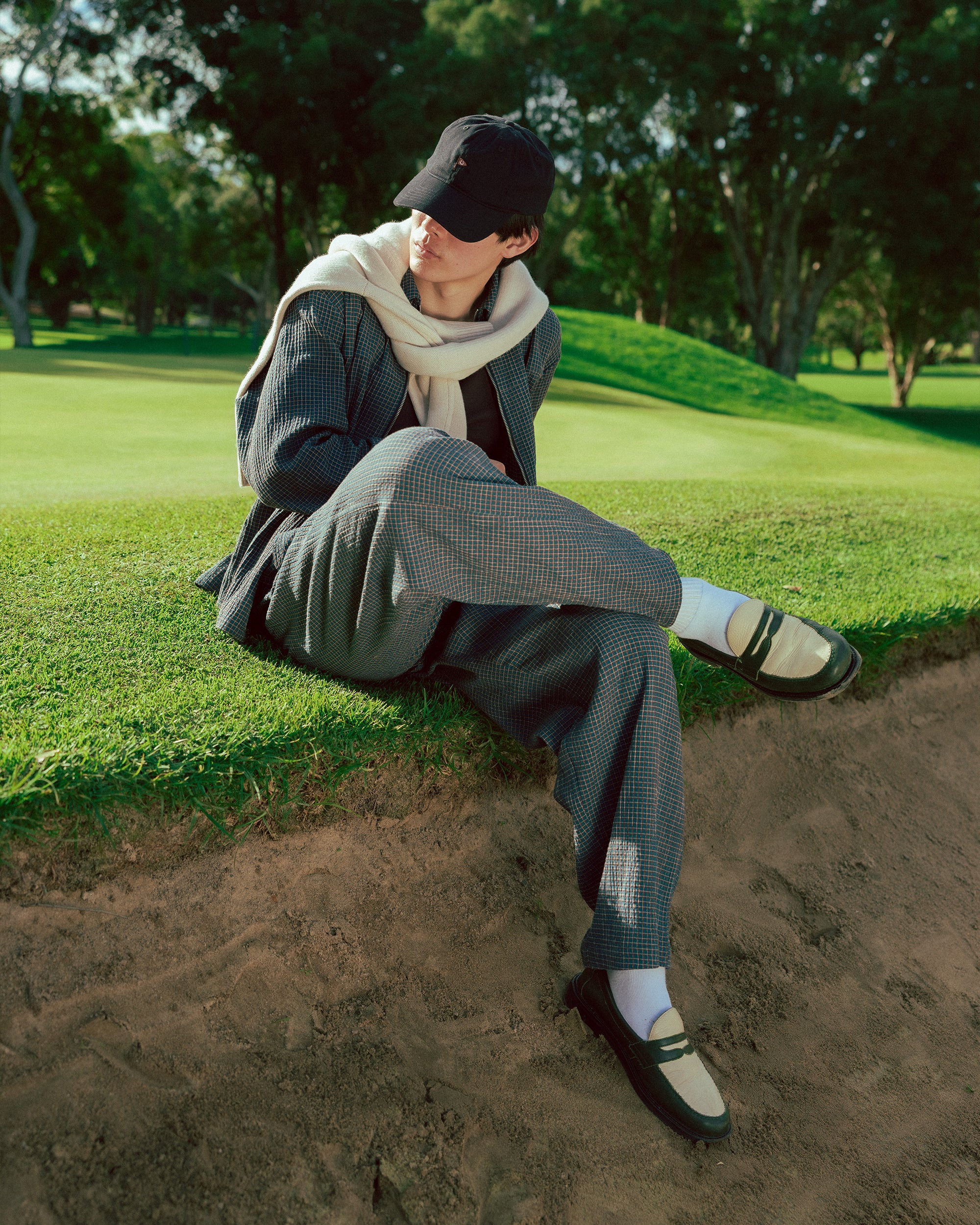 Fairway Pleated Trouser Brown Check