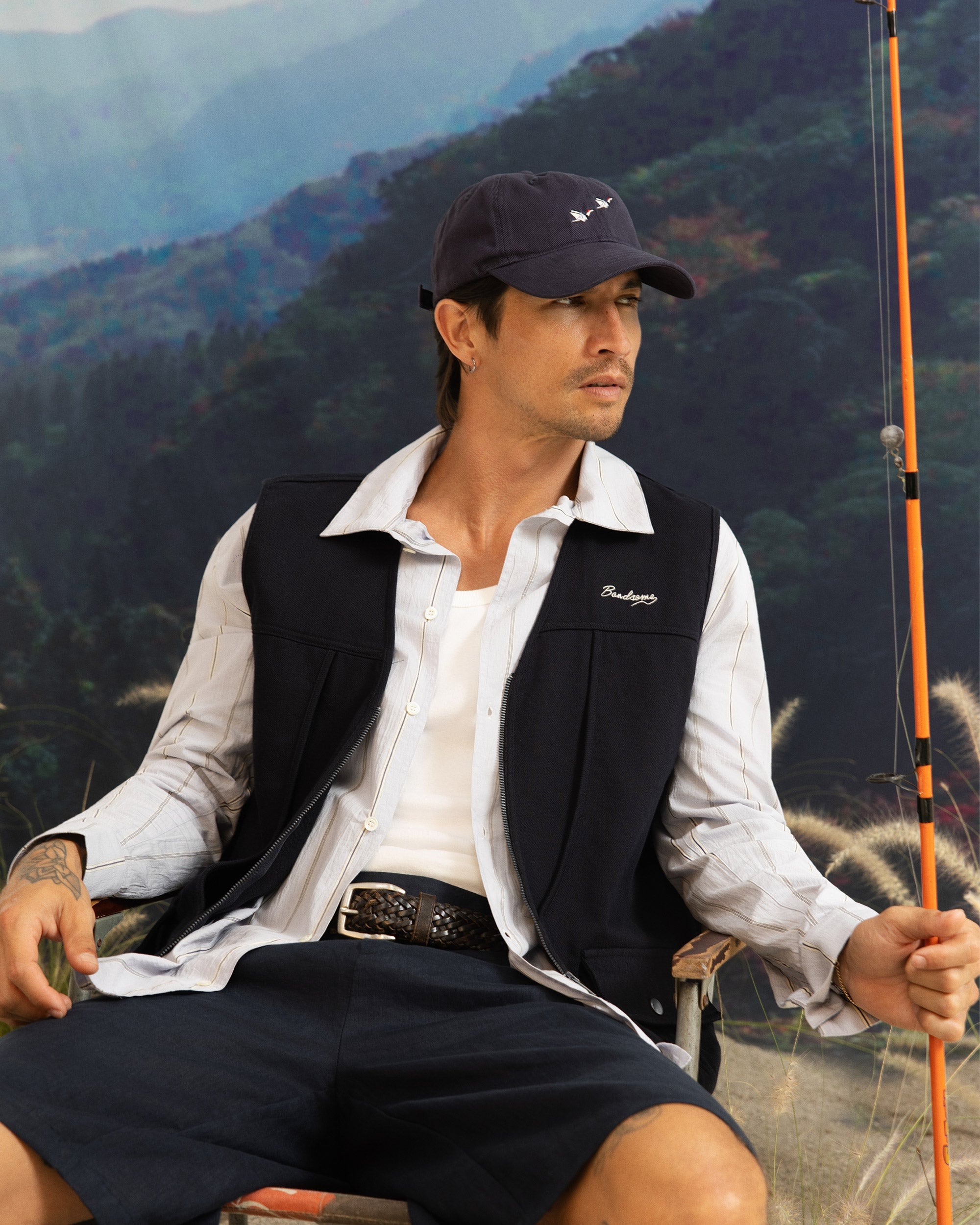 Iki Origami Cranes Cap Vintage Navy