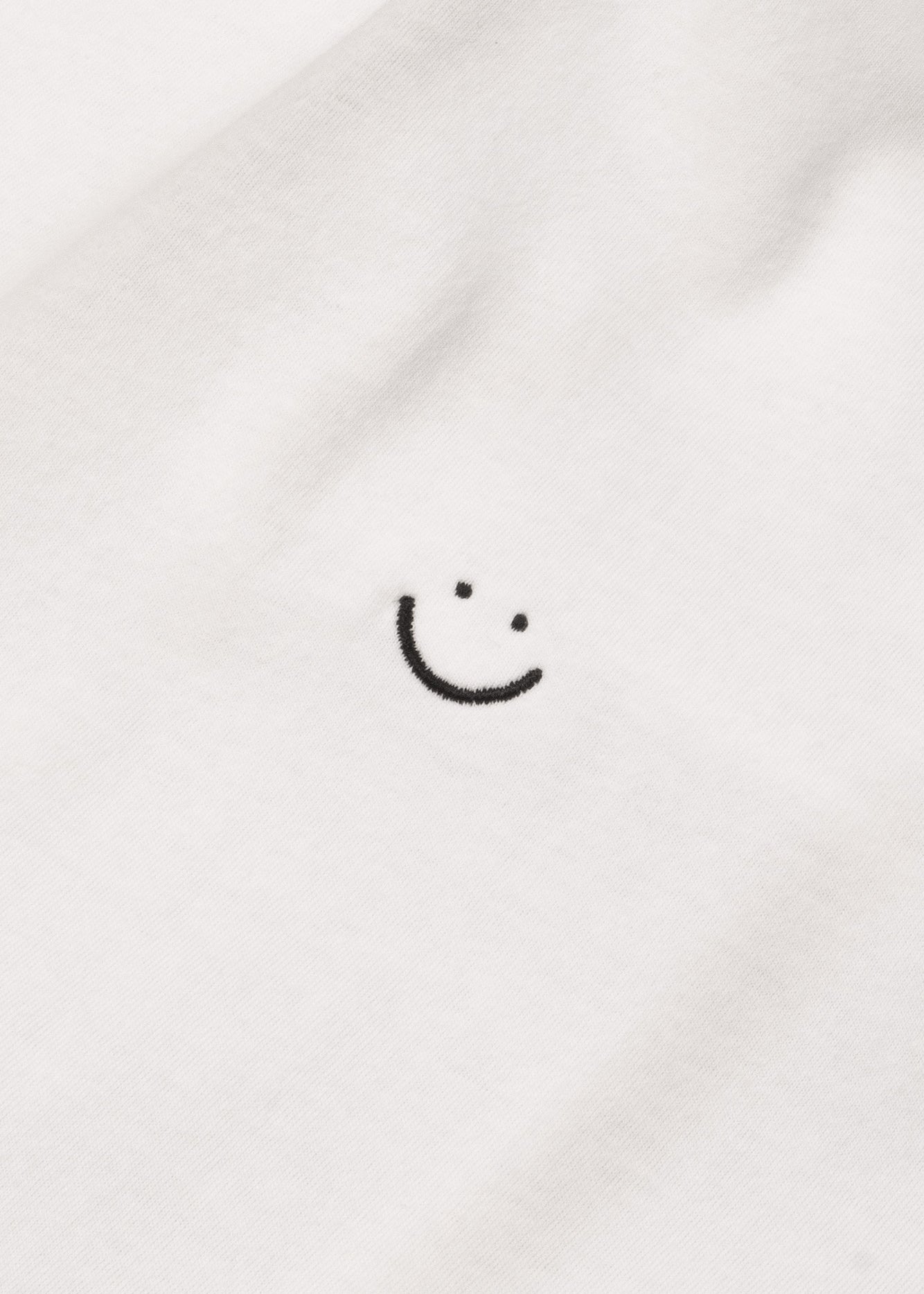 certified organic cotton short sleeve t-shirt - white smiley