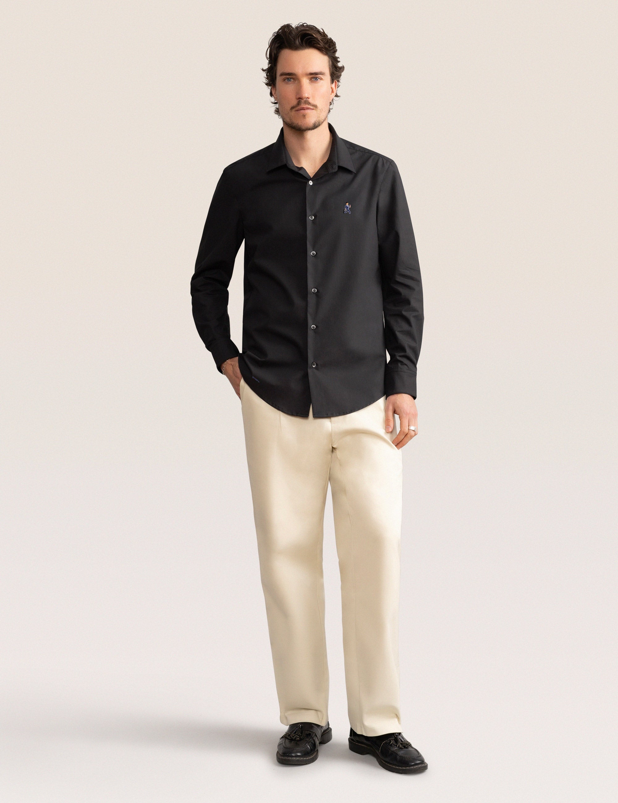Bandsome Work Shirt in Black - Australian made organic cotton shirt