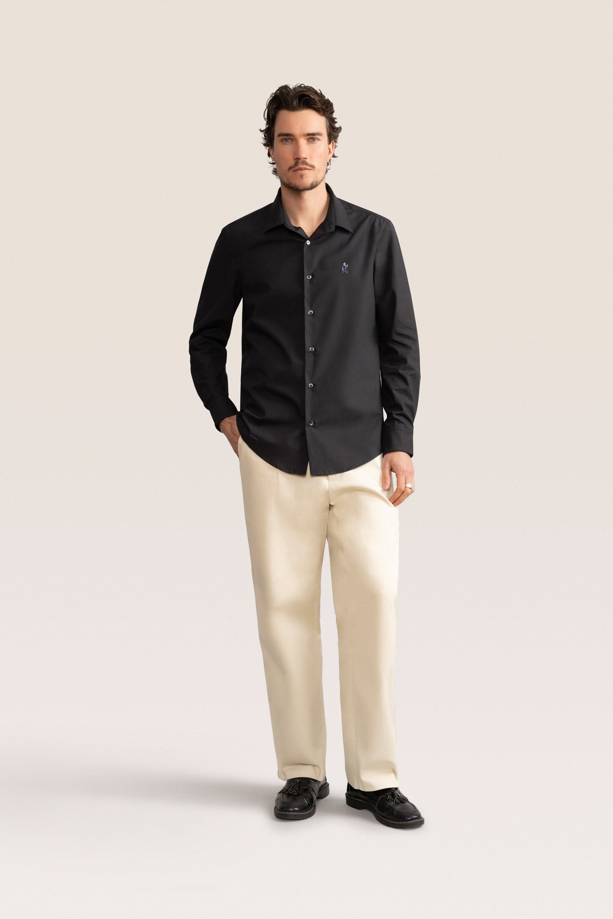 Bandsome Work Shirt in Black - Australian made organic cotton shirt