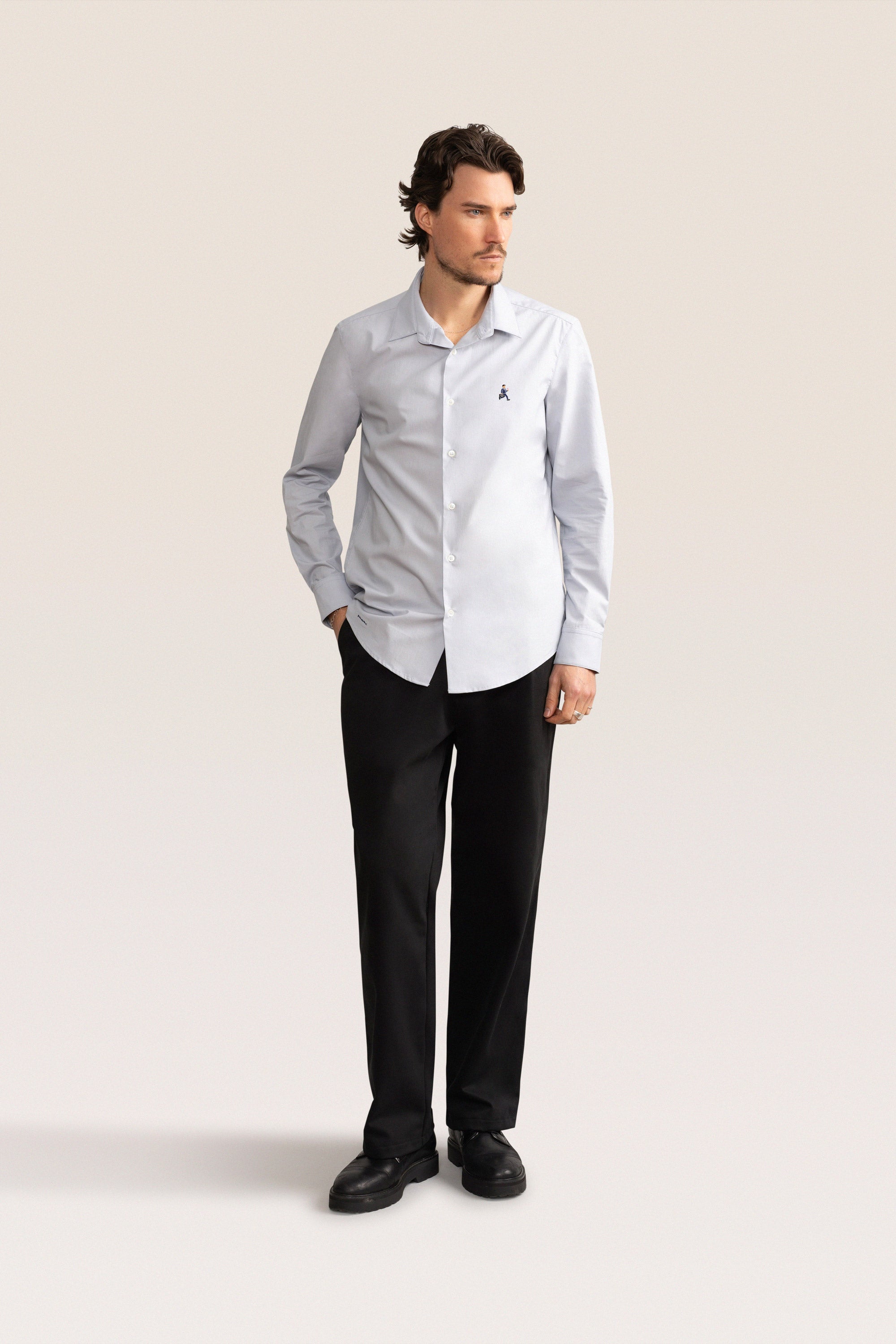 Bandsome Work Shirt in Light Blue - Australian made organic cotton shirt