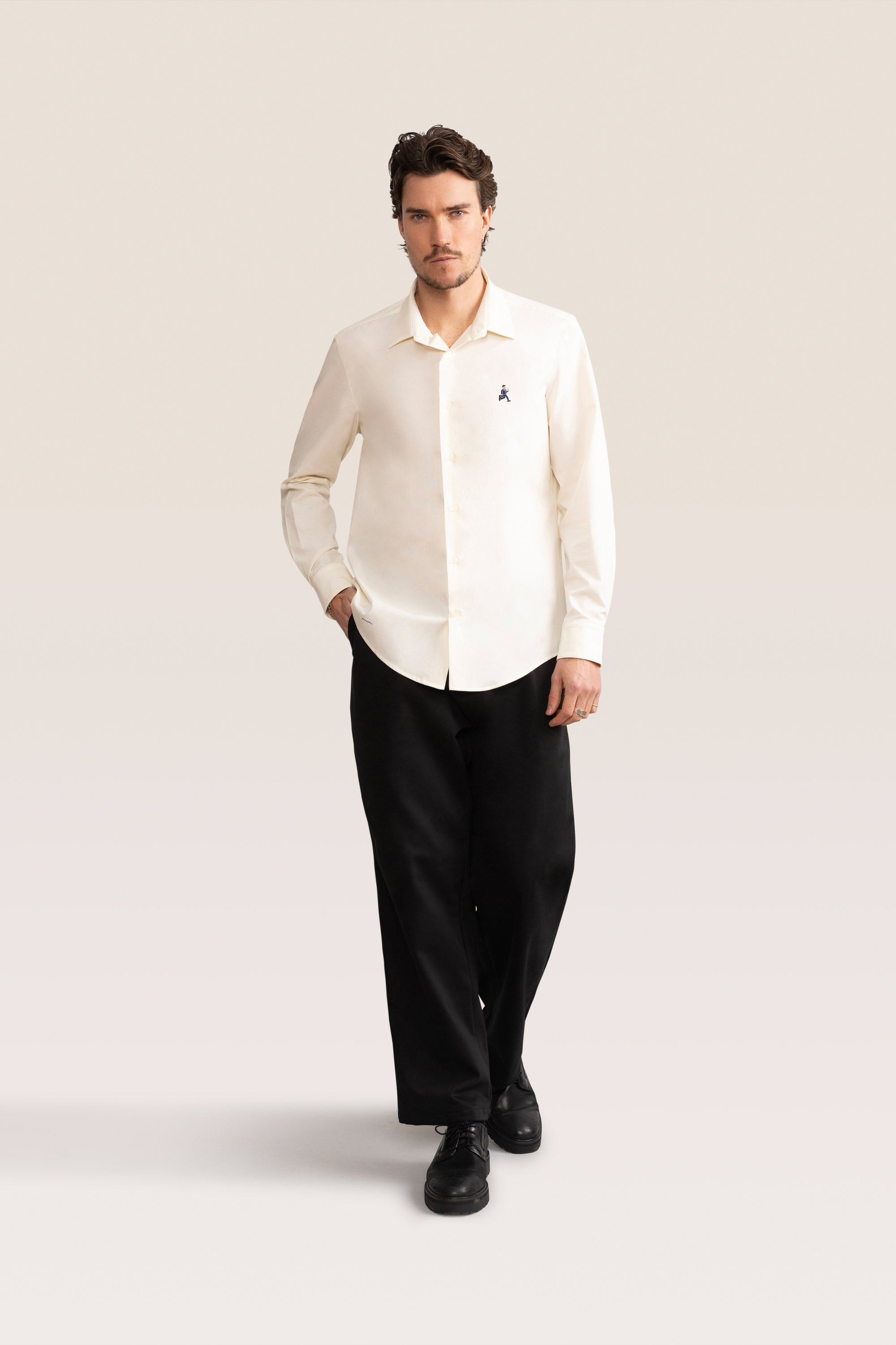 Bandsome Work Shirt in Natural - Australian made organic cotton shirt