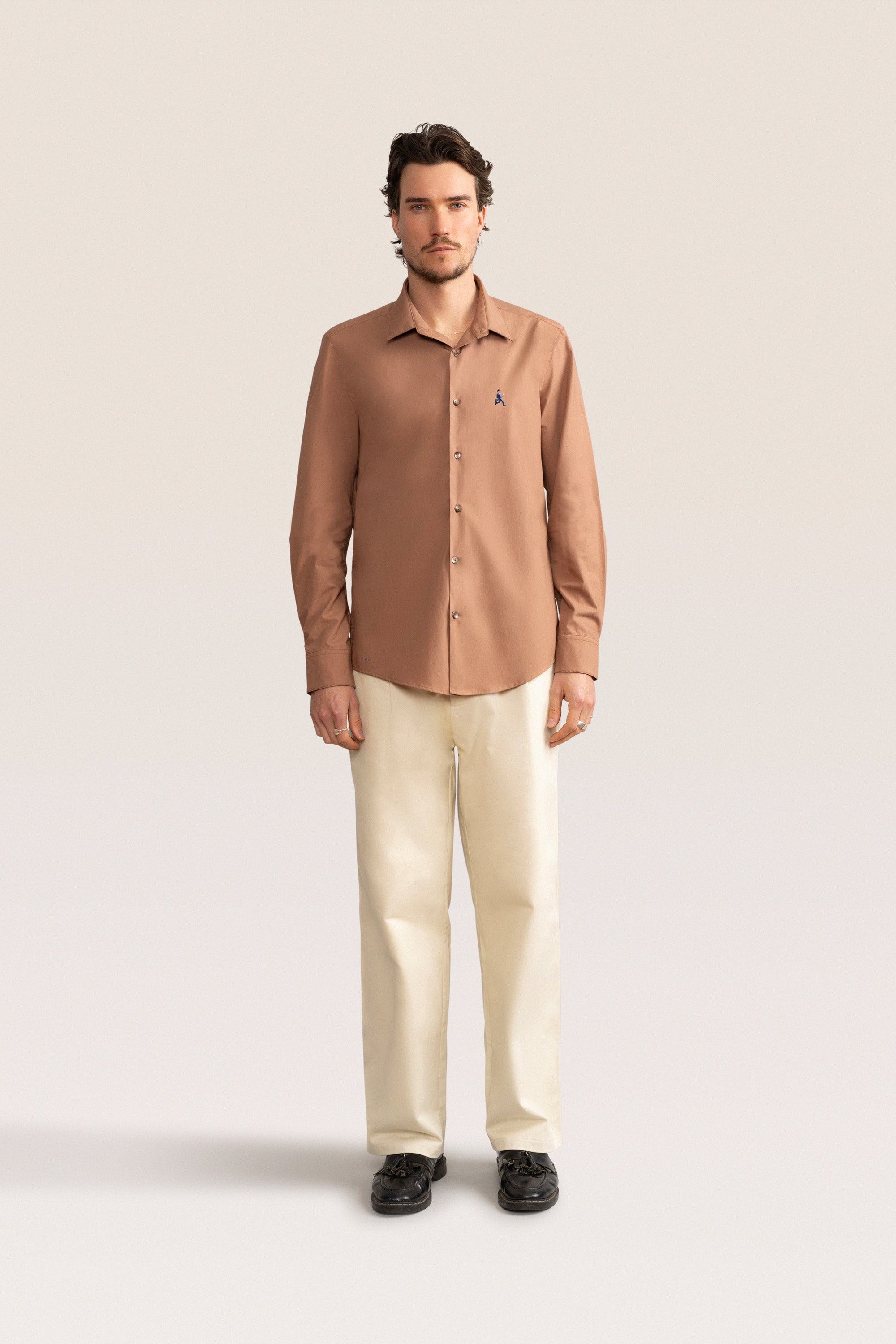Bandsome Work Shirt in Umber - Australian made organic cotton shirt