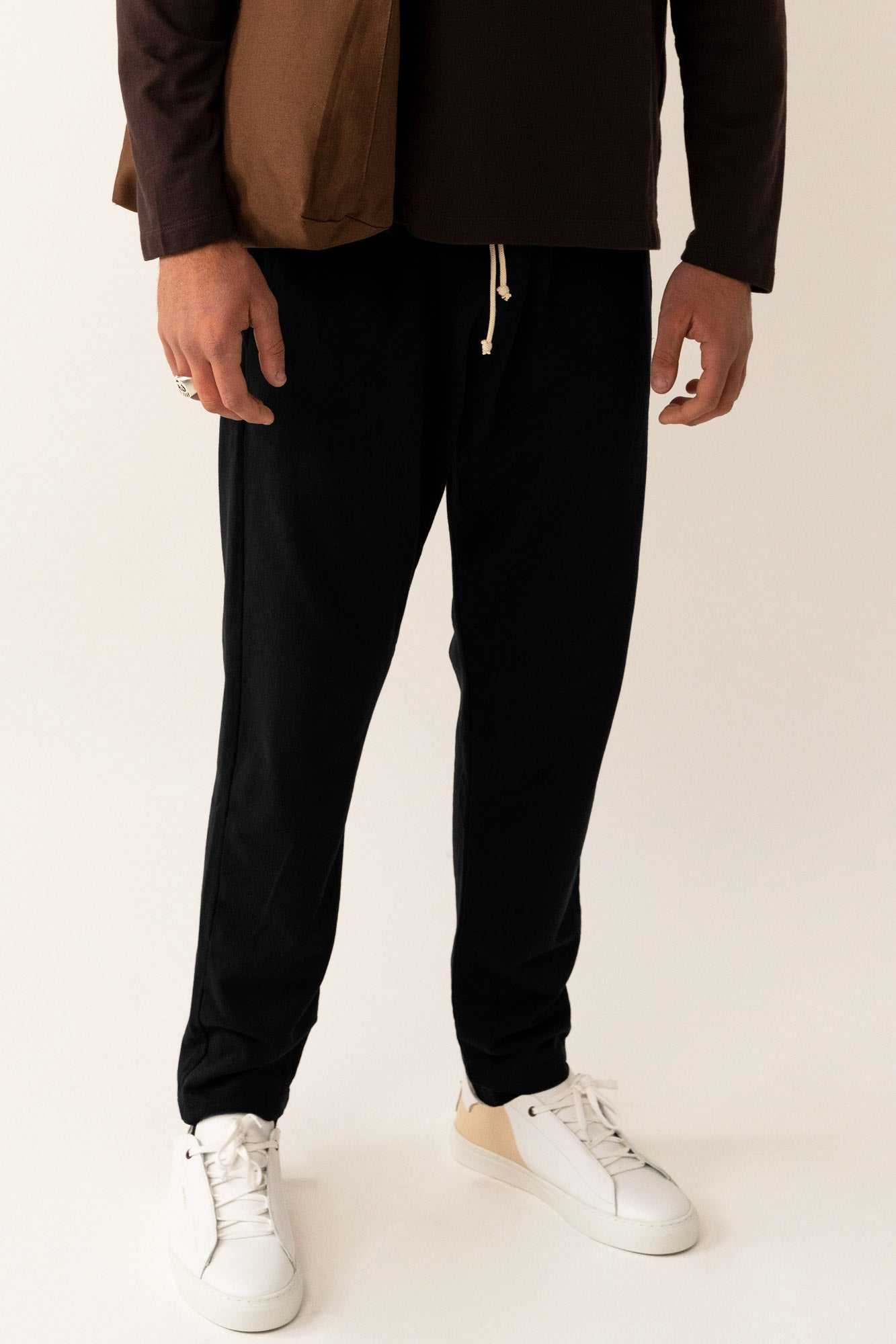 french terry pant black